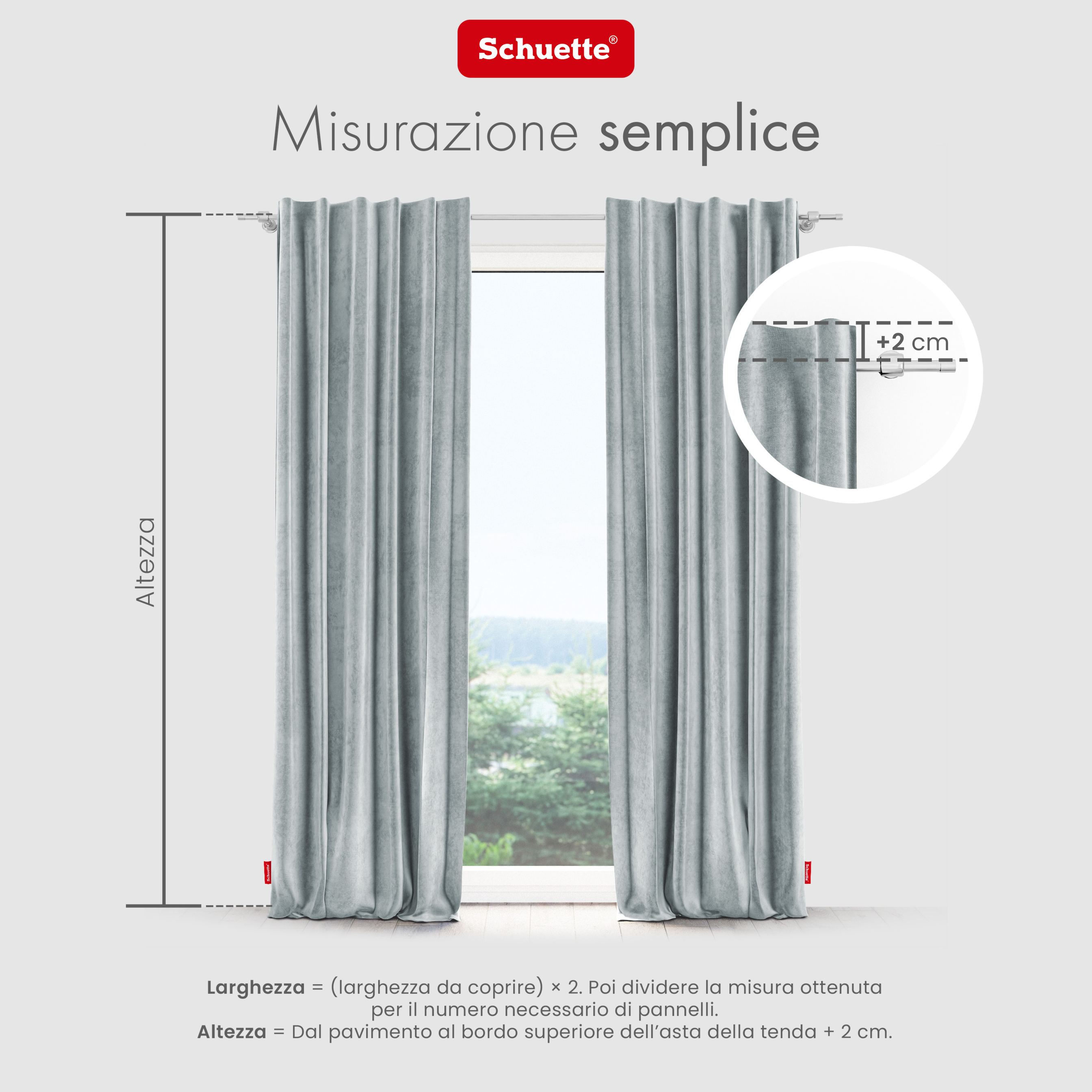 Schuette® Verdunkelungs-Vorhang Gardine mit Tunnelband nach Maß ● Millenium Velvet Kollektion: Koala Shade (Grau) ● 1 Stück ● Knitterfrei Pflegeleicht Thermo Blickdicht & stark Abdunkelnd