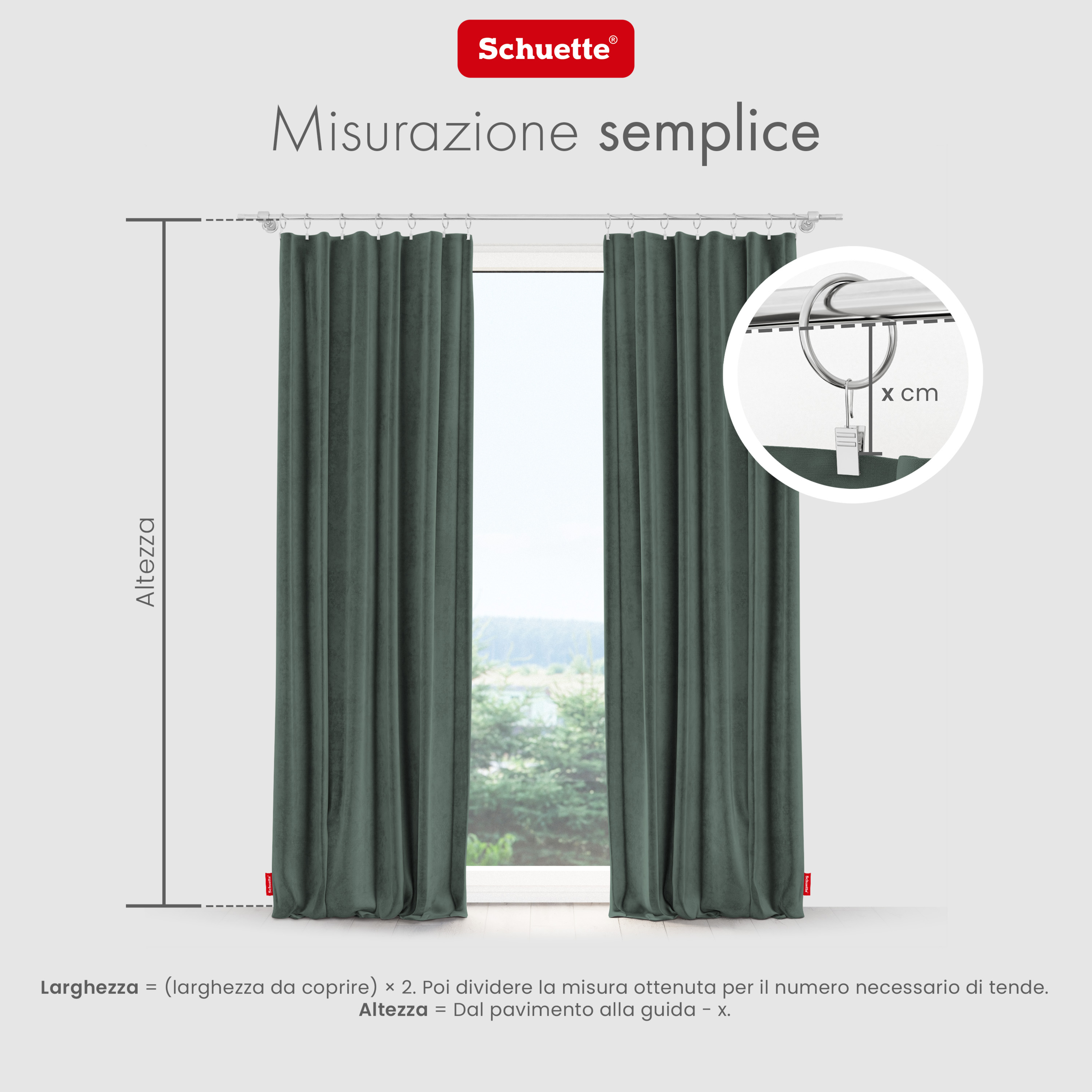 Schuette® Verdunkelungs-Vorhang Gardine mit Tunnelband nach Maß ● Millenium Velvet Kollektion: Isle of Pines (Dunkelgrün) ● 1 Stück ● Knitterfrei Pflegeleicht Thermo Blickdicht & stark Abdunkelnd
