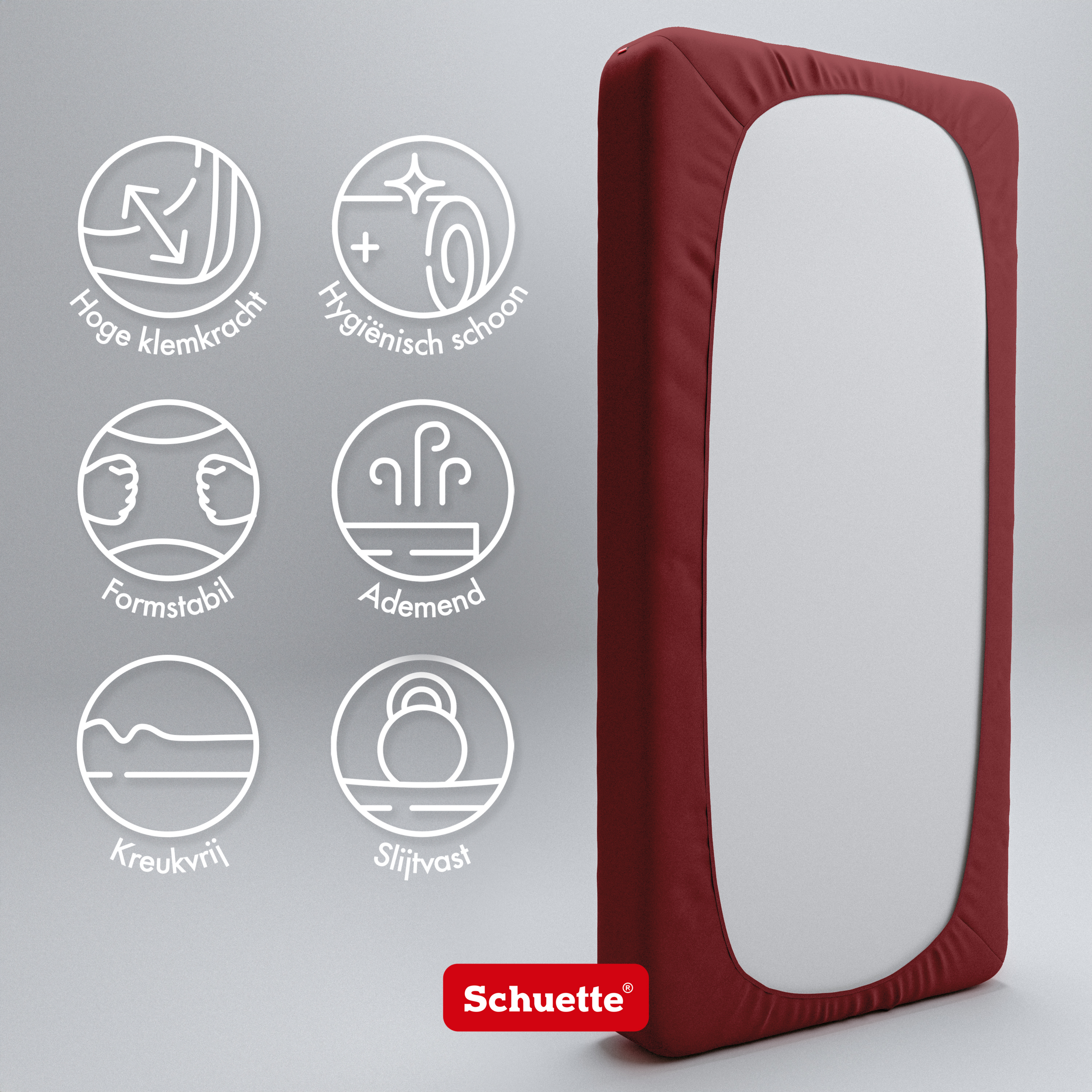 Schuette® Spannbettlaken • 180 x 200 • Wow! Kollektion: Big Apple (Burgunderrot) • 100% Superfluff Baumwolle, Blickdicht, Faltenfrei • mit Rundumgummi • Matratzenhöhe bis 35 cm