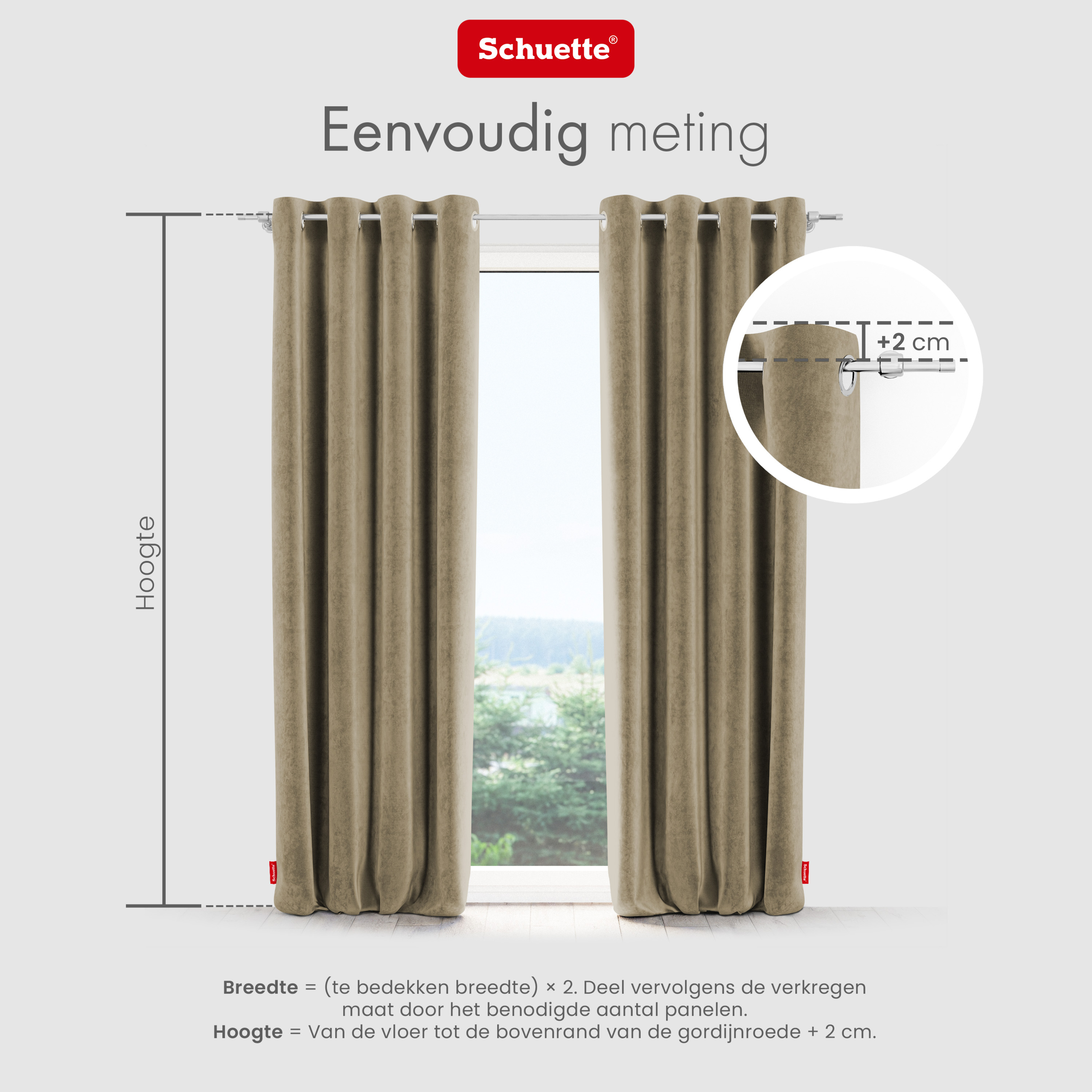 Schuette® Verdunkelungs-Vorhang Gardine mit Ösen nach Maß ● Millenium Velvet Kollektion: Brown Teddy (Beige) ● 1 Stück ● Knitterfrei Pflegeleicht Thermo Blickdicht & stark Abdunkelnd