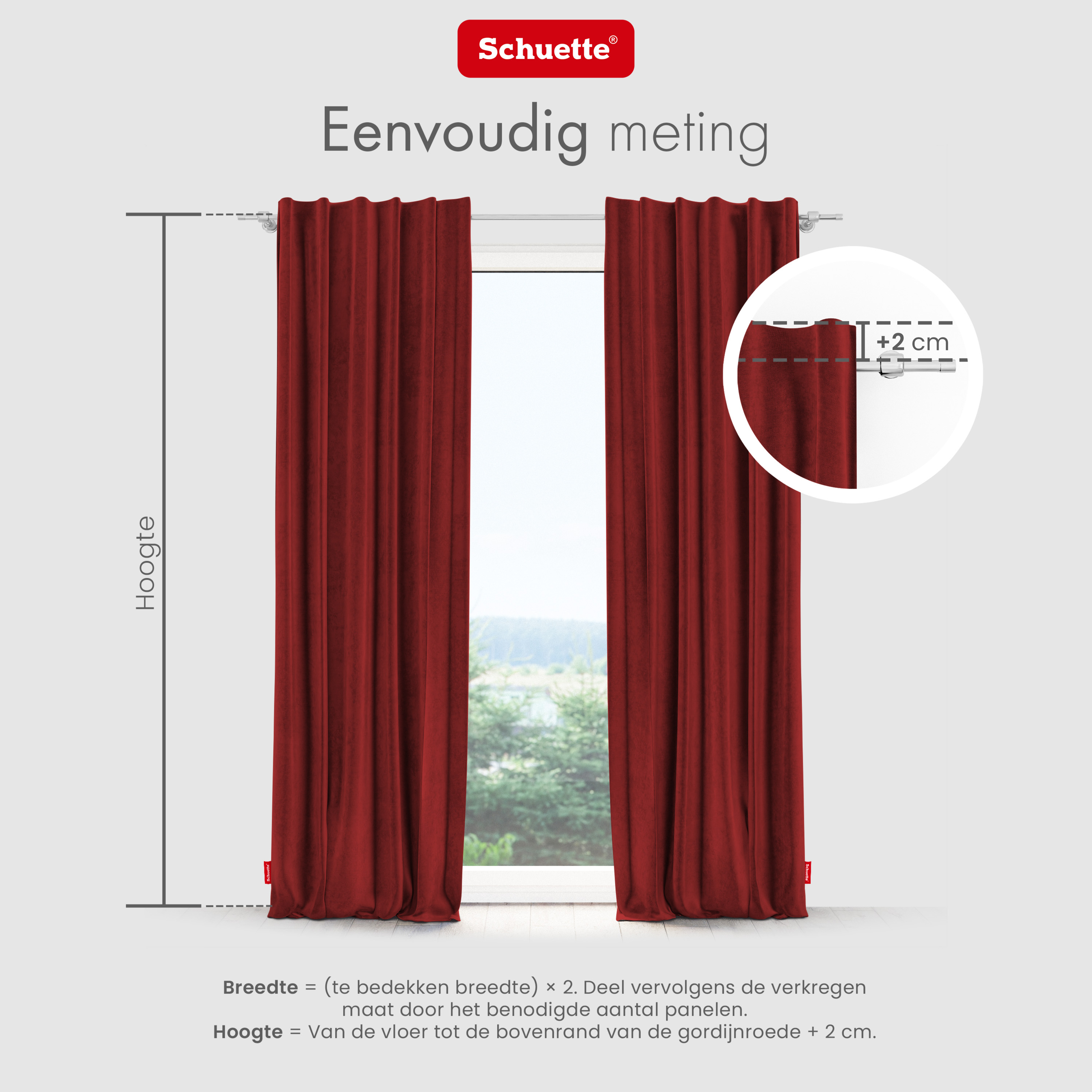Schuette® Verdunkelungs-Vorhang Gardine mit Tunnelband nach Maß ● Millenium Velvet Kollektion: Sangria (Rot) ● 1 Stück ● Knitterfrei Pflegeleicht Thermo Blickdicht & stark Abdunkelnd