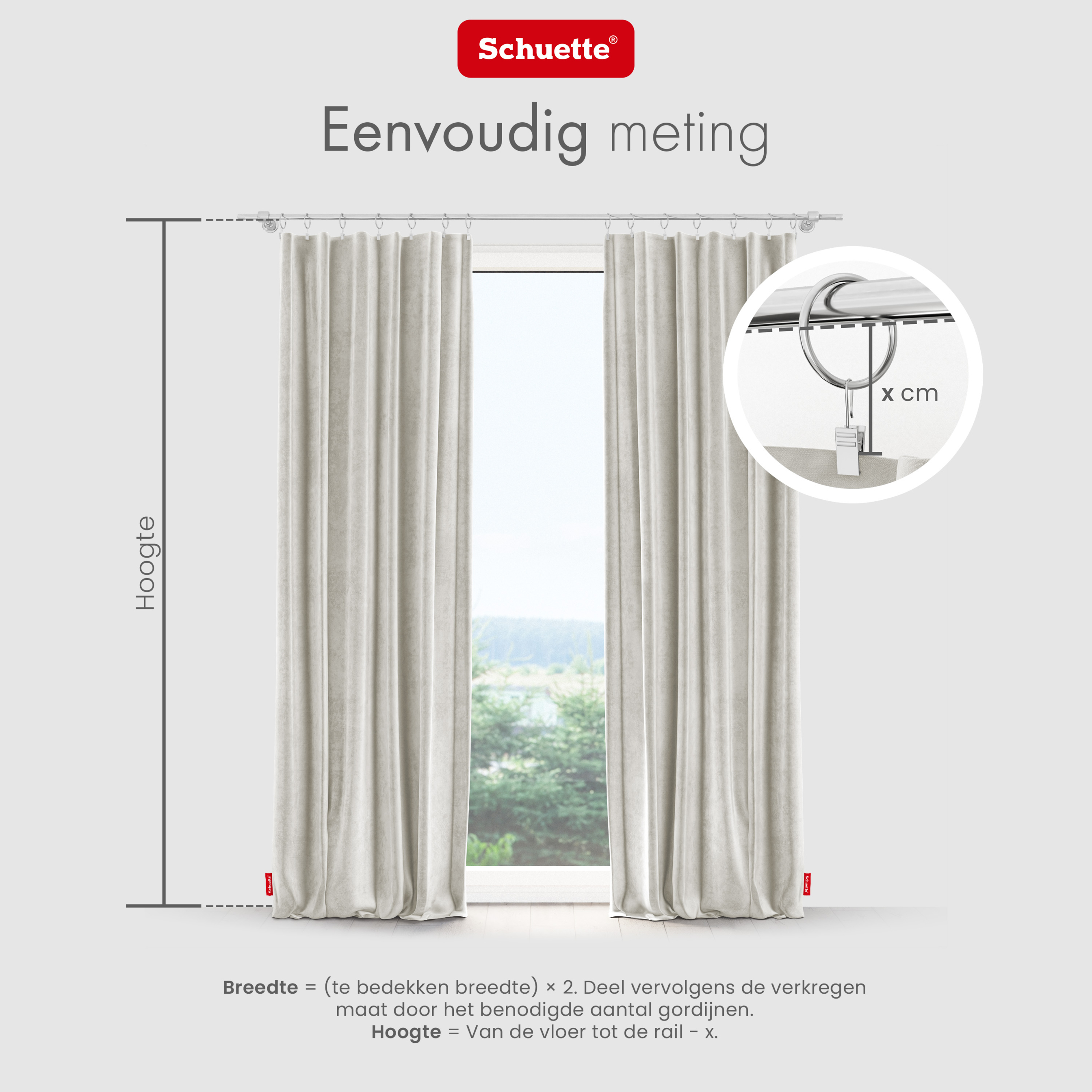 Schuette® Verdunkelungs-Vorhang Gardine mit Tunnelband nach Maß ● Millenium Velvet Kollektion: Polar Bear (Weiß-Grau-Beige) ● 1 Stück ● Knitterfrei Pflegeleicht Thermo Blickdicht & stark Abdunkelnd