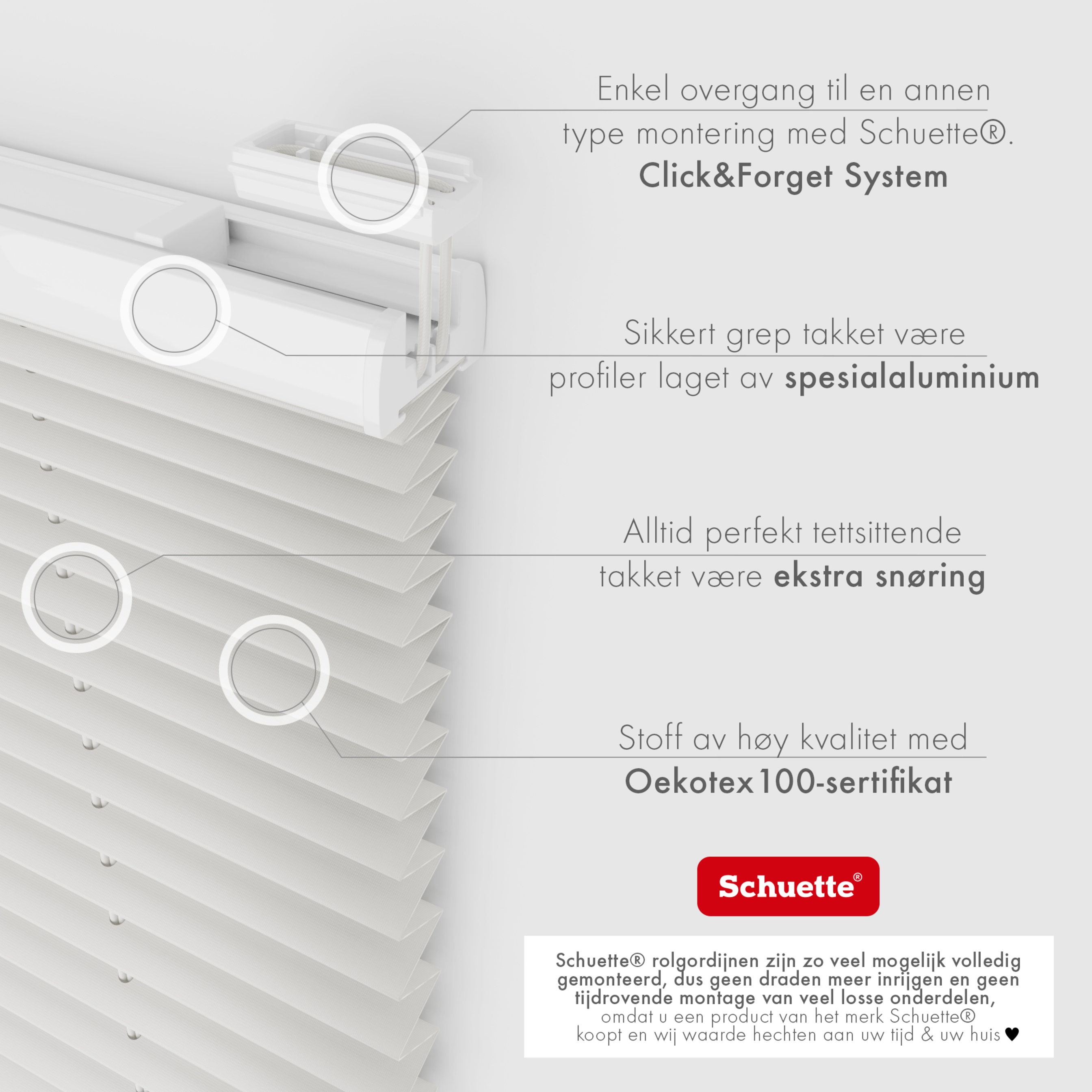 Schuette® Plissee ohne Bohren nach Maß • Suprafix Klemmhalter "X" • Premium Kollektion: A Way Home (Silber) • Profilfarbe: Weiß