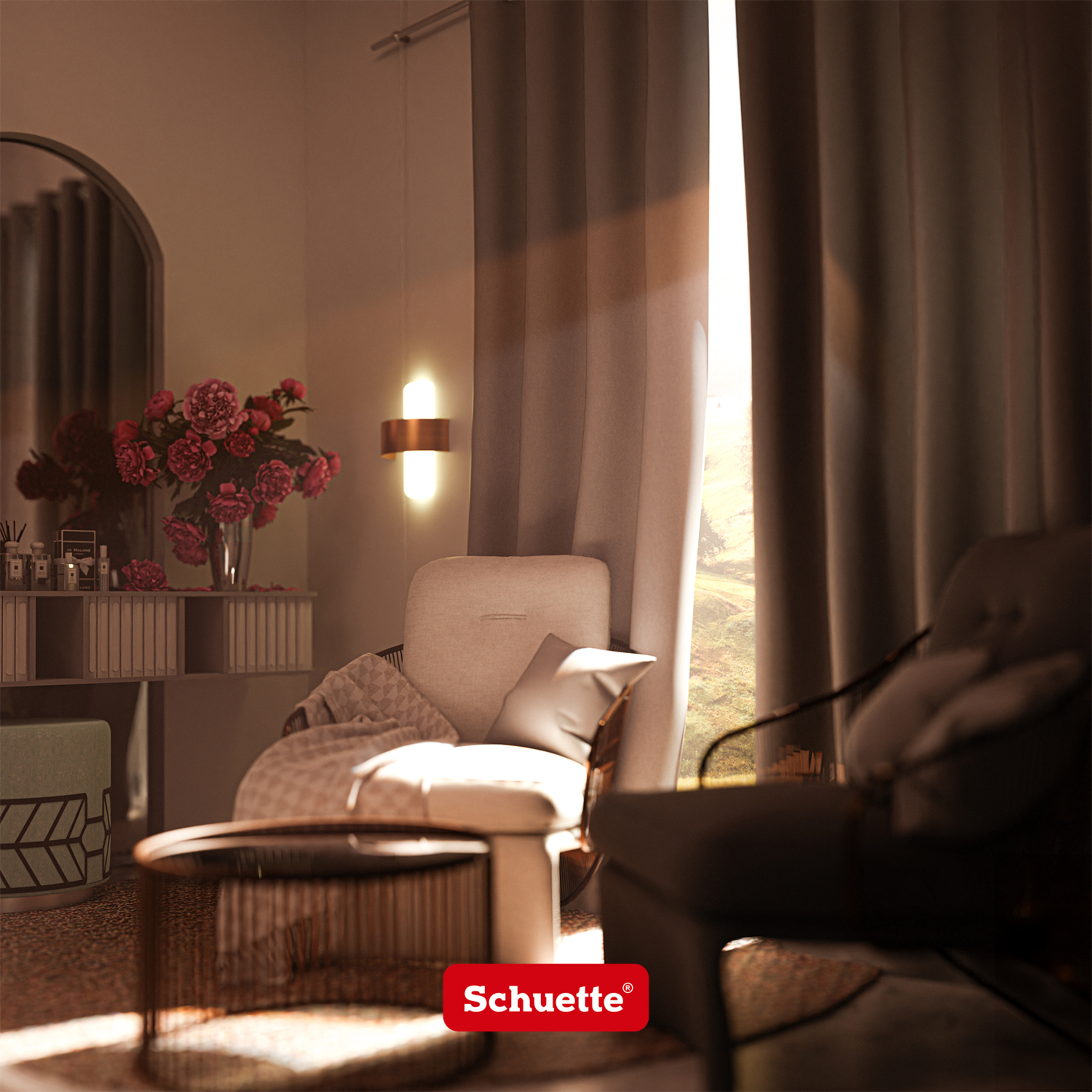 Schuette® Verdunkelungs-Vorhang Gardine mit Ösen nach Maß ● Century Black Kollektion: Shadow Touch (Grau) ● 1 Stück ● Knitterfrei Pflegeleicht Thermo Blickdicht & stark Abdunkelnd