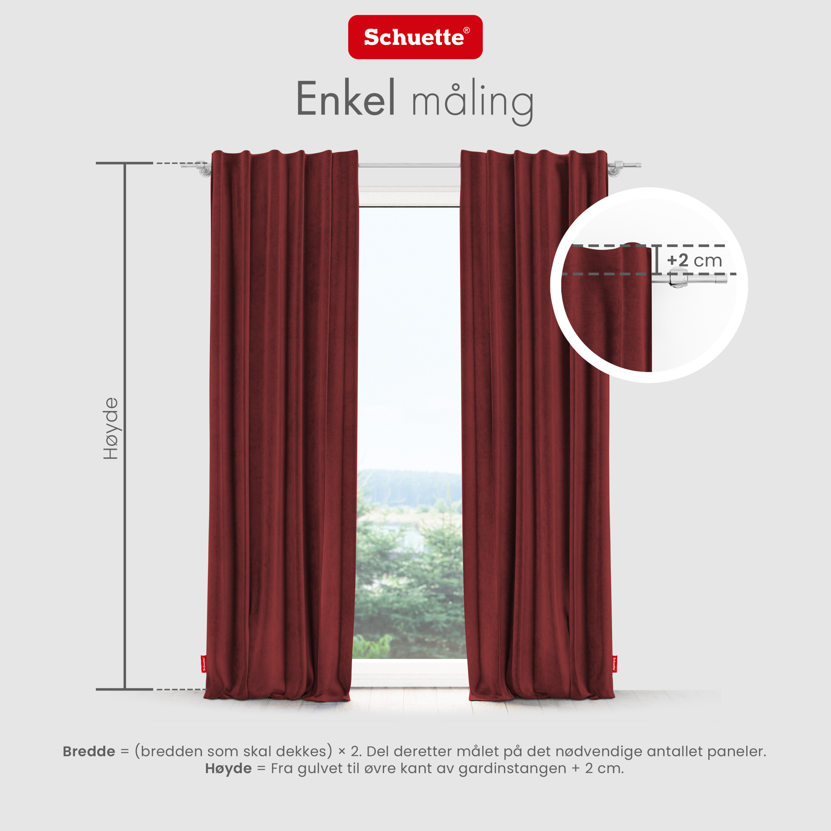 Schuette® Verdunkelungs-Vorhang Gardine mit Tunnelband nach Maß ● Millenium Velvet Kollektion: Carmine (Rot) ● 1 Stück ● Knitterfrei Pflegeleicht Thermo Blickdicht & stark Abdunkelnd