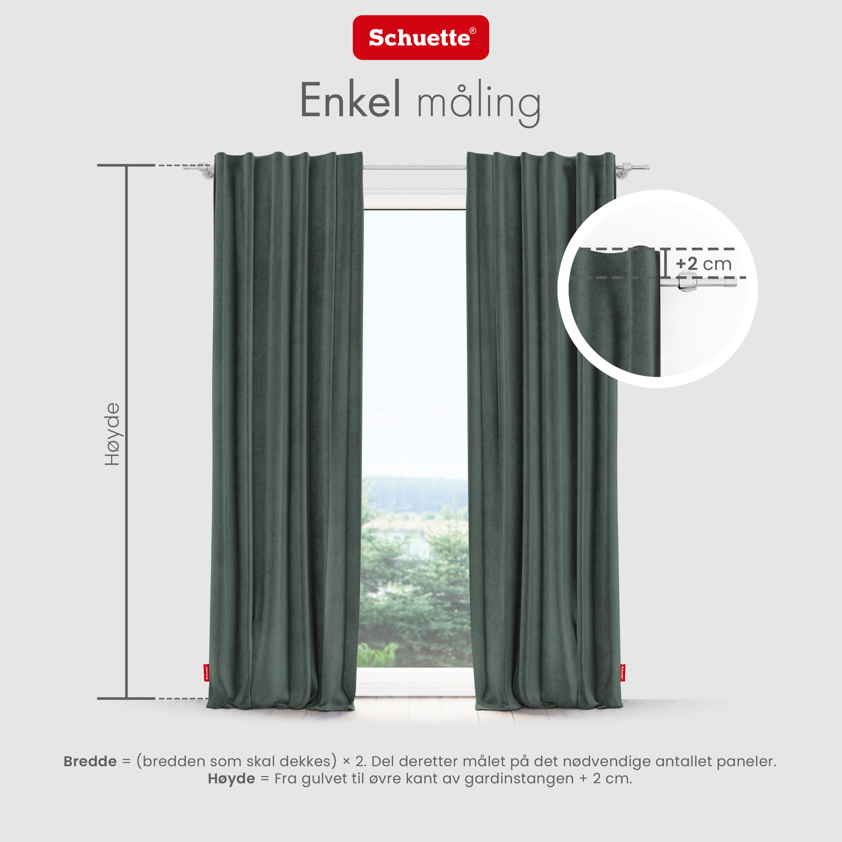 Schuette® Verdunkelungs-Vorhang Gardine mit Tunnelband nach Maß ● Millenium Velvet Kollektion: Isle of Pines (Dunkelgrün) ● 1 Stück ● Knitterfrei Pflegeleicht Thermo Blickdicht & stark Abdunkelnd