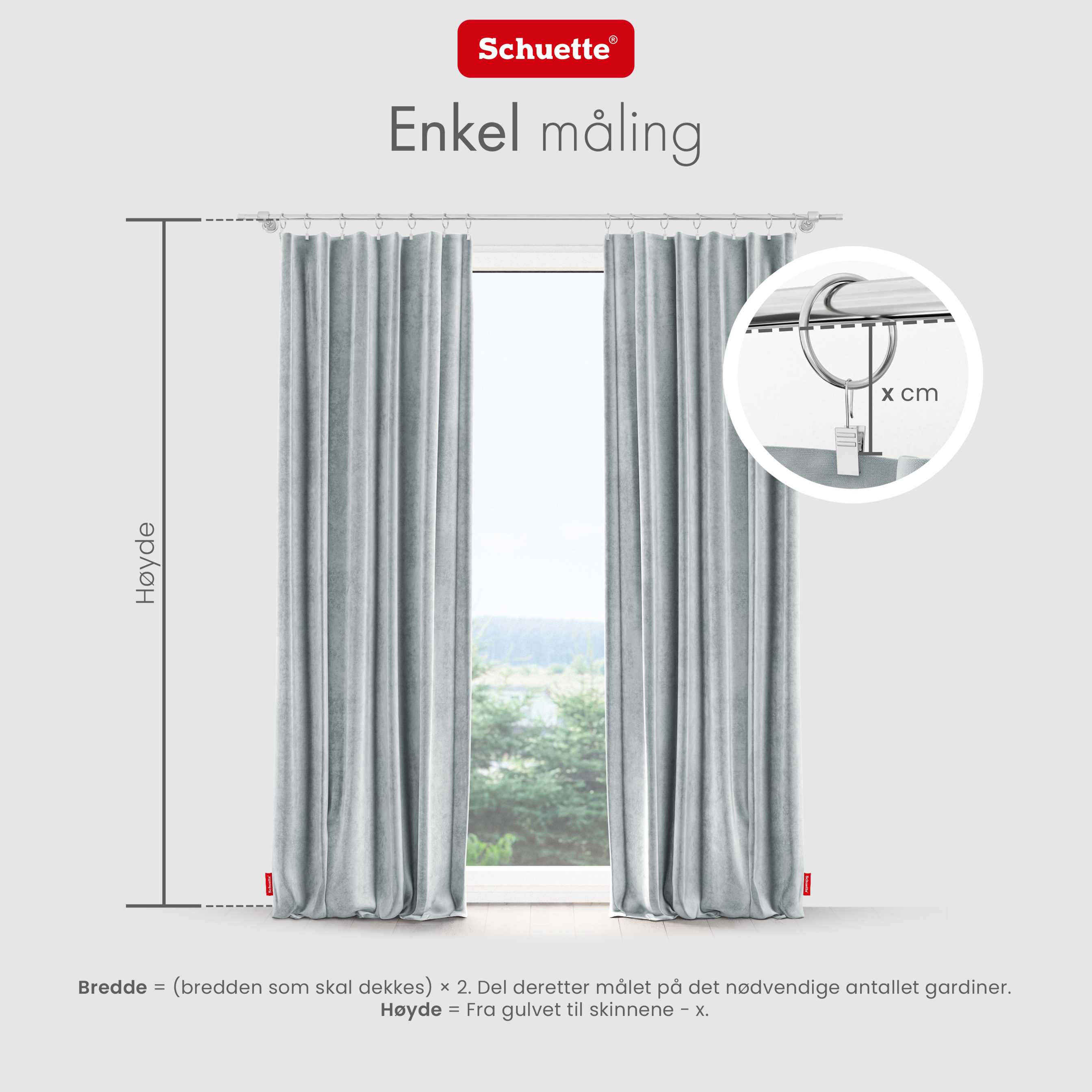 Schuette® Verdunkelungs-Vorhang Gardine mit Tunnelband nach Maß ● Millenium Velvet Kollektion: Koala Shade (Grau) ● 1 Stück ● Knitterfrei Pflegeleicht Thermo Blickdicht & stark Abdunkelnd
