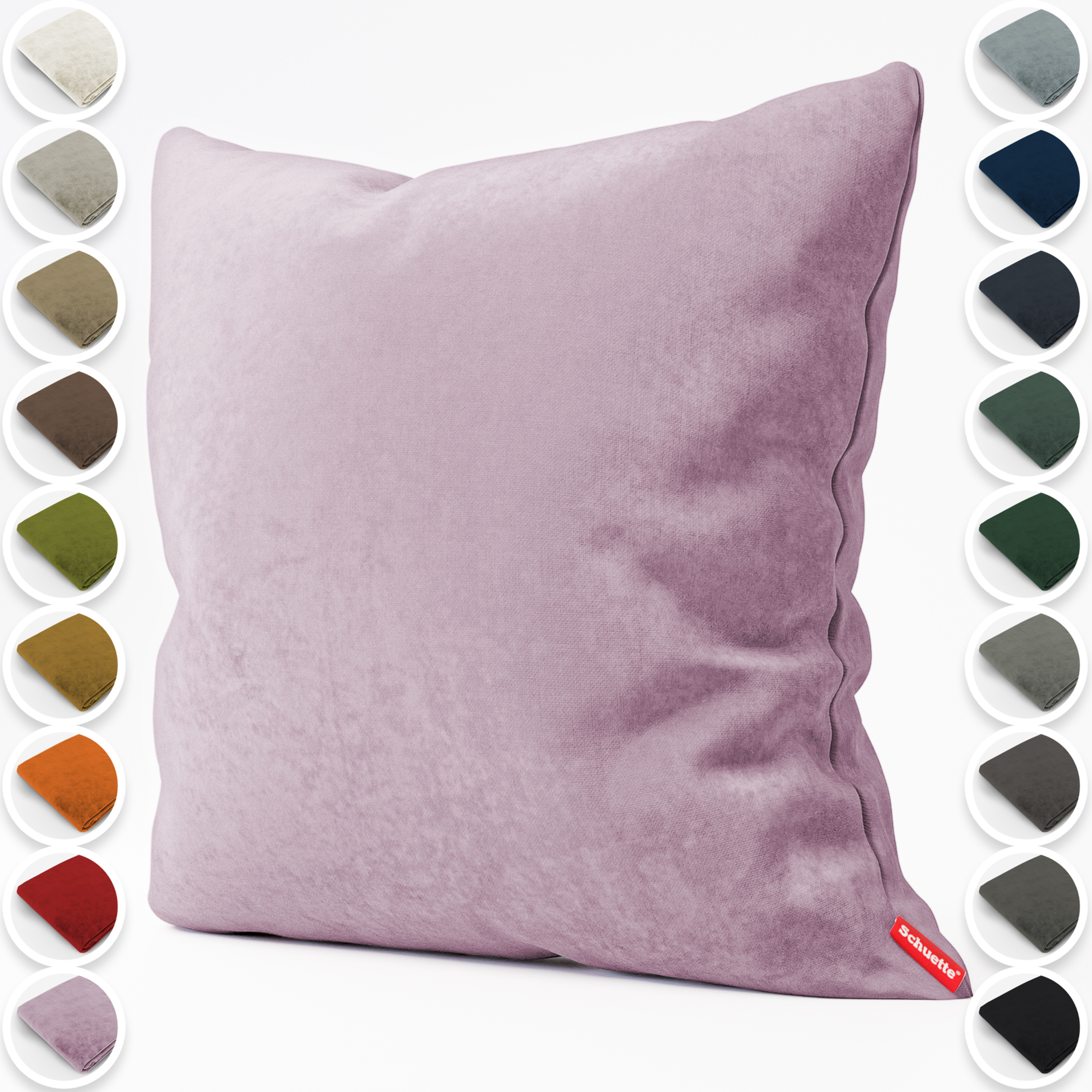 Schuette® Dekorativer Kissenbezug aus Samt mit verdecktem Reißverschluss • Millenium Velvet Kollektion: Purple Grape (Purple) • 1 Stück • Knitterfrei • Kuschelweich