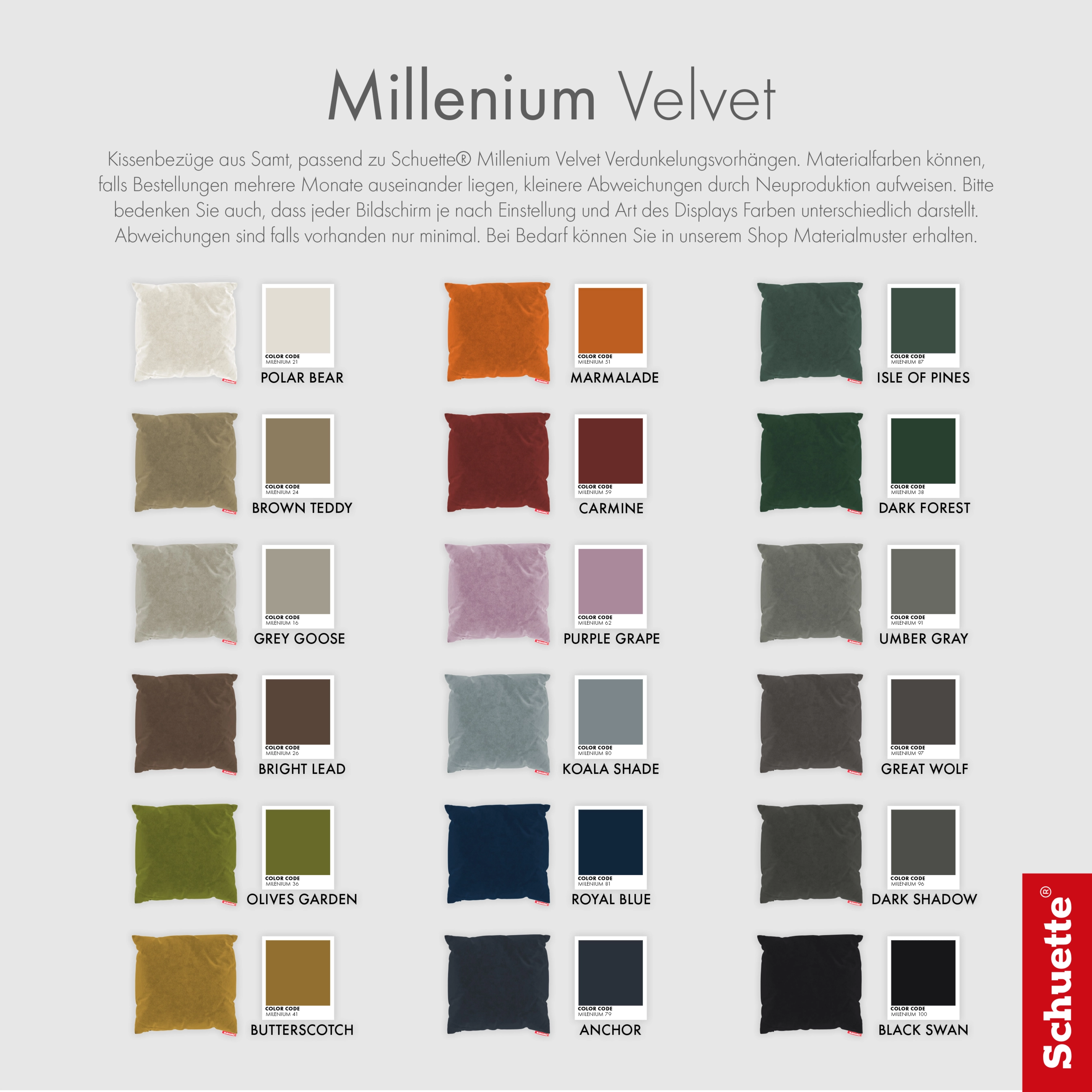 Schuette® Dekorativer Kissenbezug aus Samt mit verdecktem Reißverschluss • Millenium Velvet Kollektion: Plum (Purple) • Knitterfrei • Kuschelweich