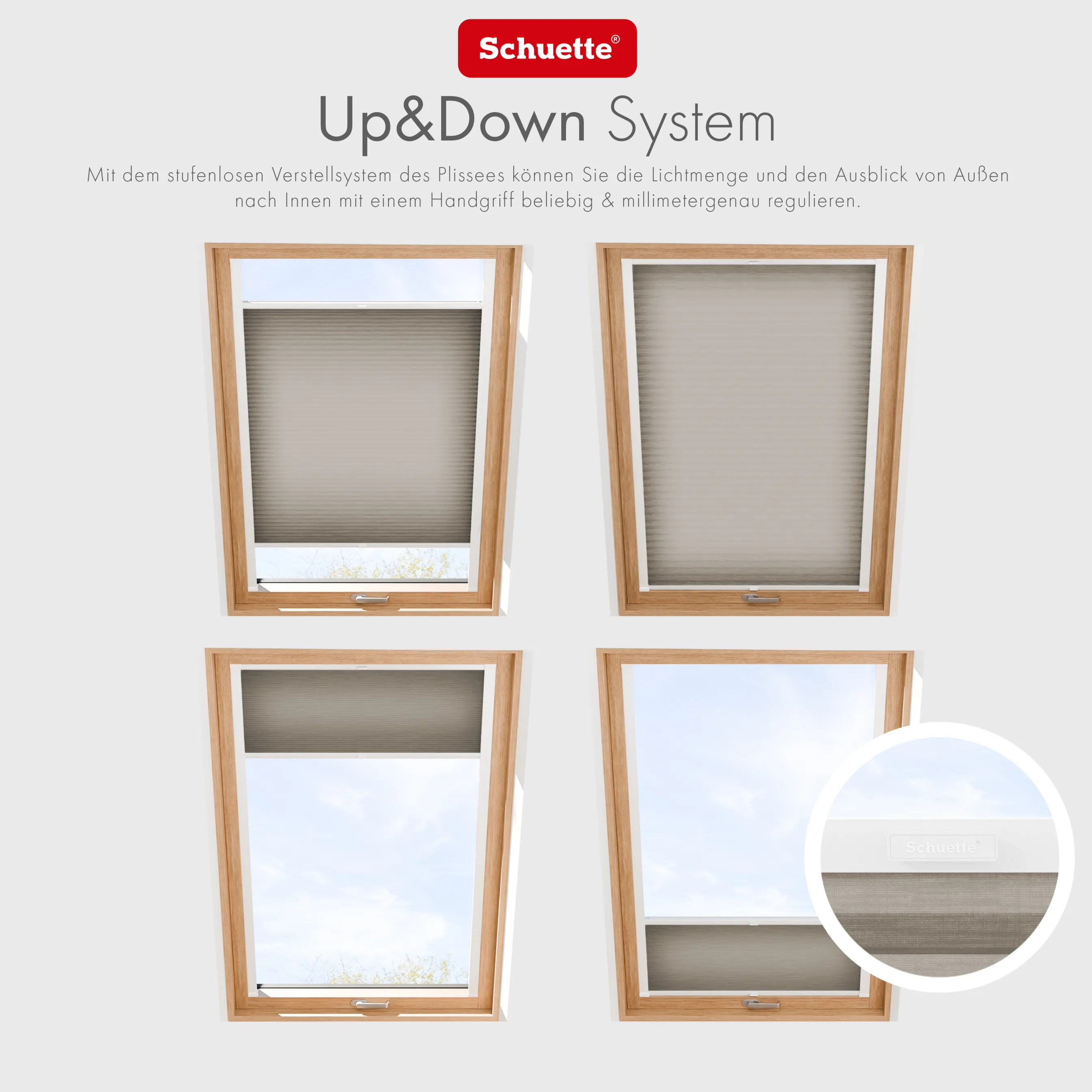 Schuette® Dachfenster Wabenplissee nach Maß • Thermo x Honey Kollektion: Truffle Dust (Taupe) • Profilfarbe: Anthrazit