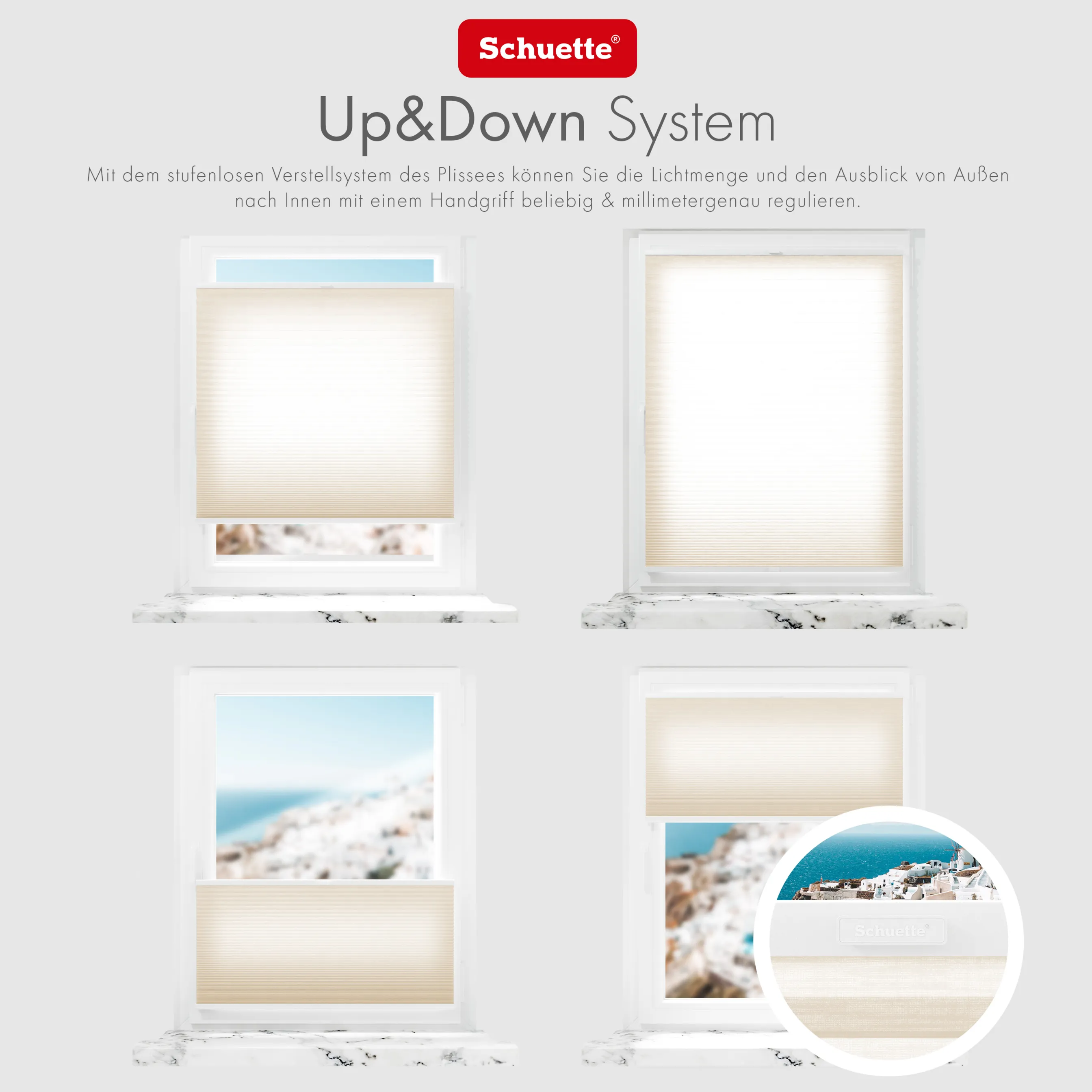 Schuette® Wabenplissee ohne Bohren nach Maß • Suprafix Klemmhalter “Incognito X" • Thermo x Honey Kollektion: Tahini cream (Creme) • Profilfarbe: Walnuss