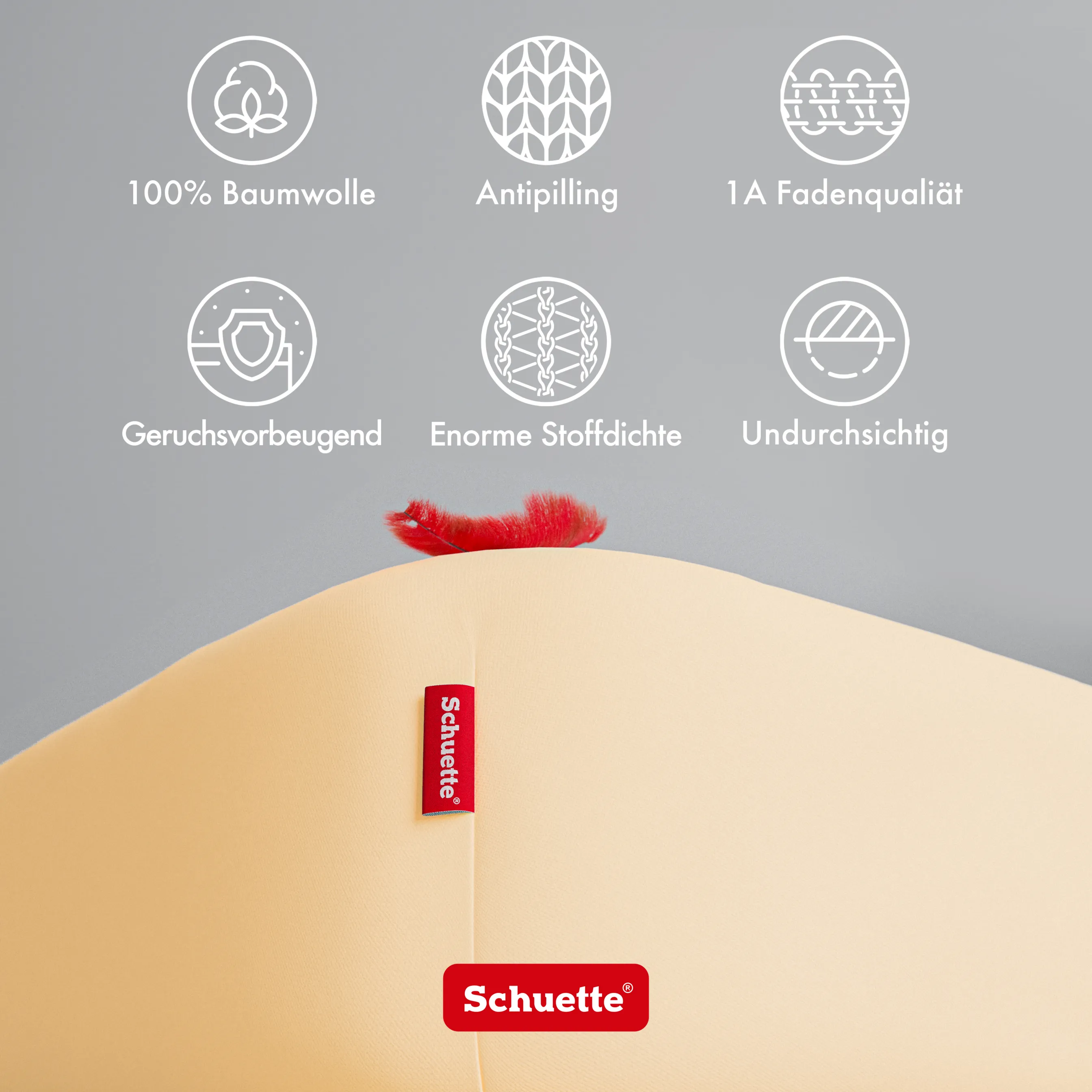 Schuette® Topper Spannbettlaken • 200 x 220 • Wow! Kollektion: Apricot Unleashed (Apricot) • 100% Superfluff Baumwolle, Blickdicht, Faltenfrei • mit Rundumgummi • Matratzenhöhe bis 10 cm