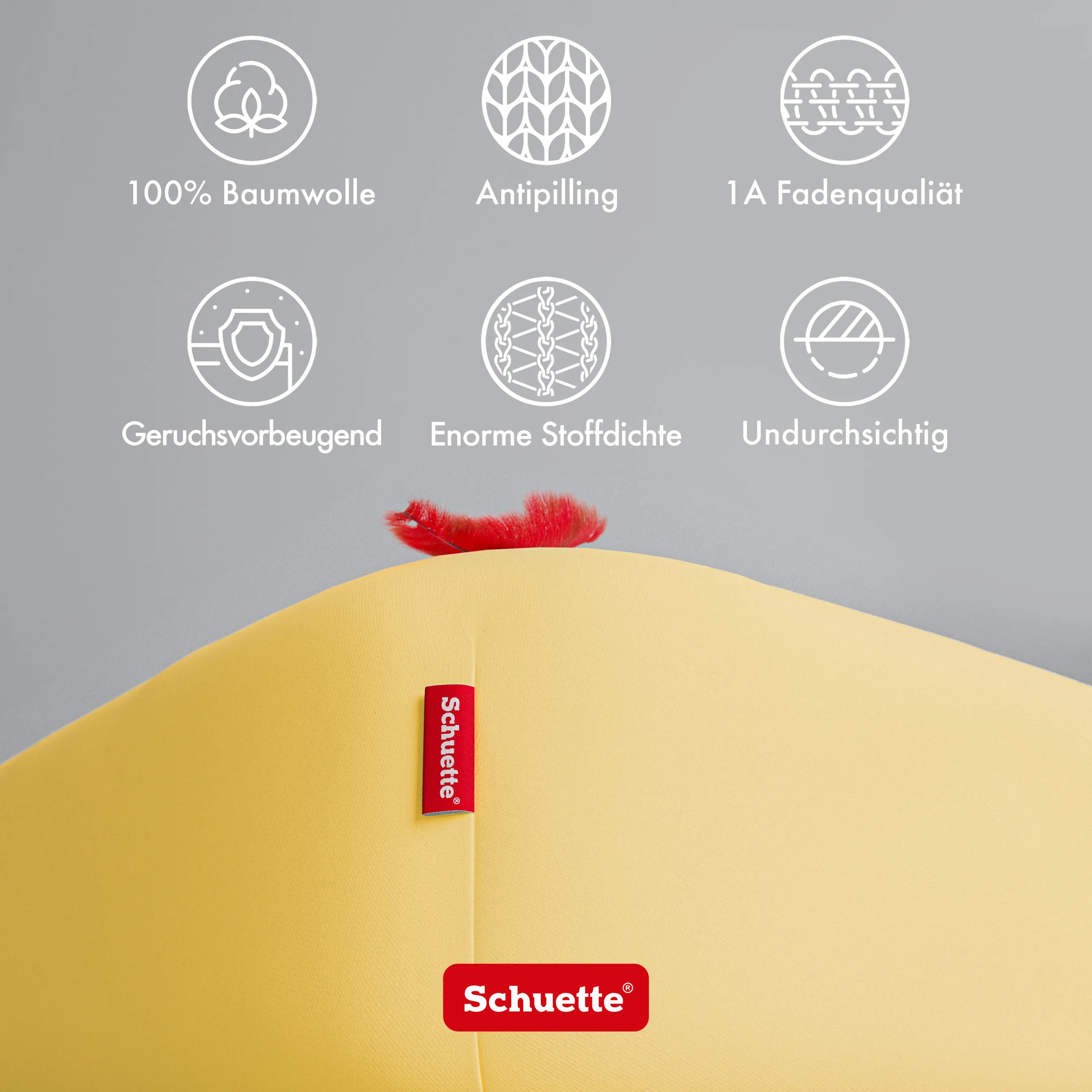 Schuette® Spannbettlaken • 140 x 200 • Wow! Kollektion: Hello Yellow (Gelb) • 100% Superfluff Baumwolle, Blickdicht, Faltenfrei • mit Rundumgummi • Matratzenhöhe bis 20 cm