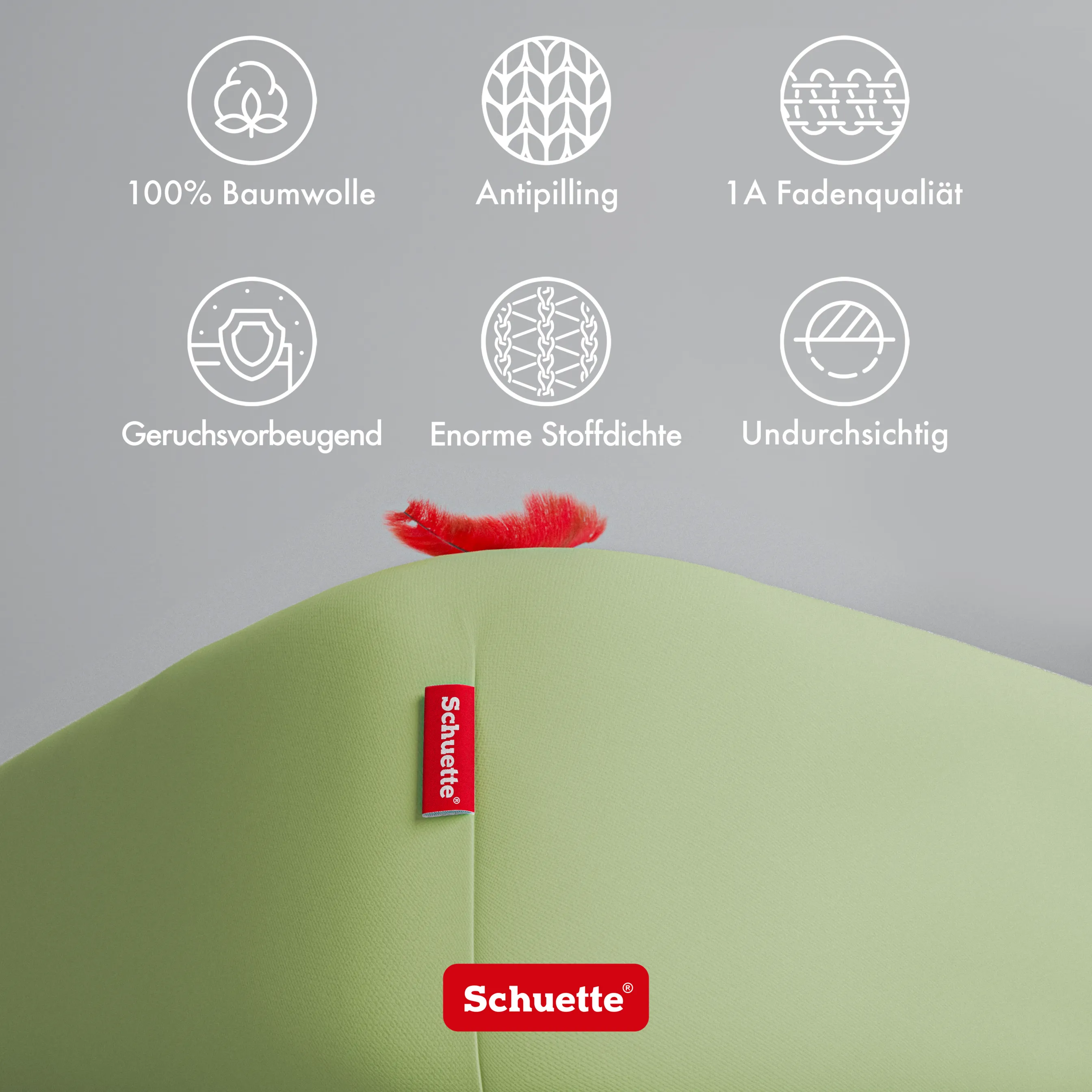 Schuette® Spannbettlaken • 90 x 200 • Wow! Kollektion: Lime Time (Hellgrün) • 100% Superfluff Baumwolle, Blickdicht, Faltenfrei • mit Rundumgummi • Matratzenhöhe bis 30 cm