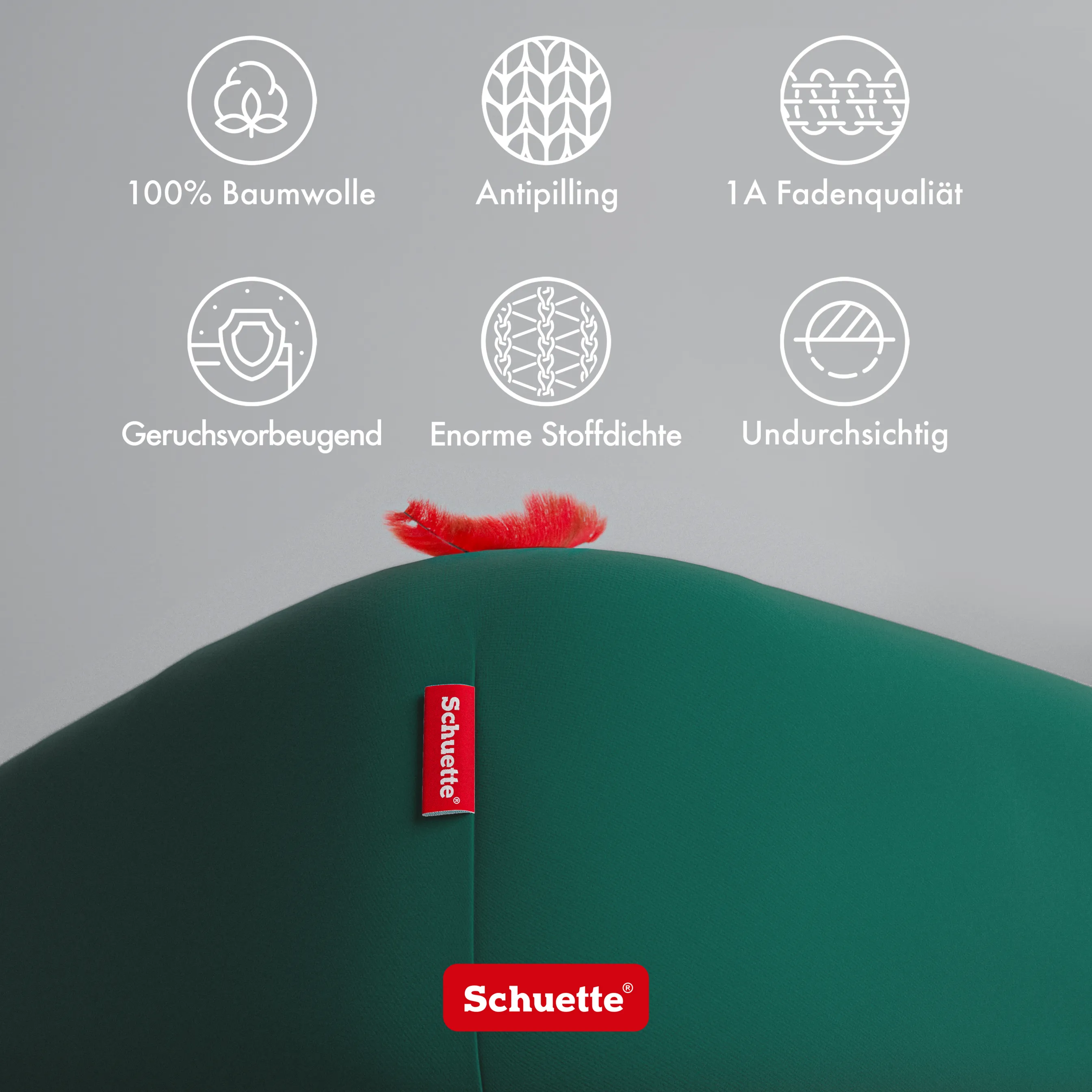 Schuette® Topper Spannbettlaken • 200 x 220 • Wow! Kollektion: Miss Emerald (Dunkelgrün) • 100% Superfluff Baumwolle, Blickdicht, Faltenfrei • mit Rundumgummi • Matratzenhöhe bis 10 cm