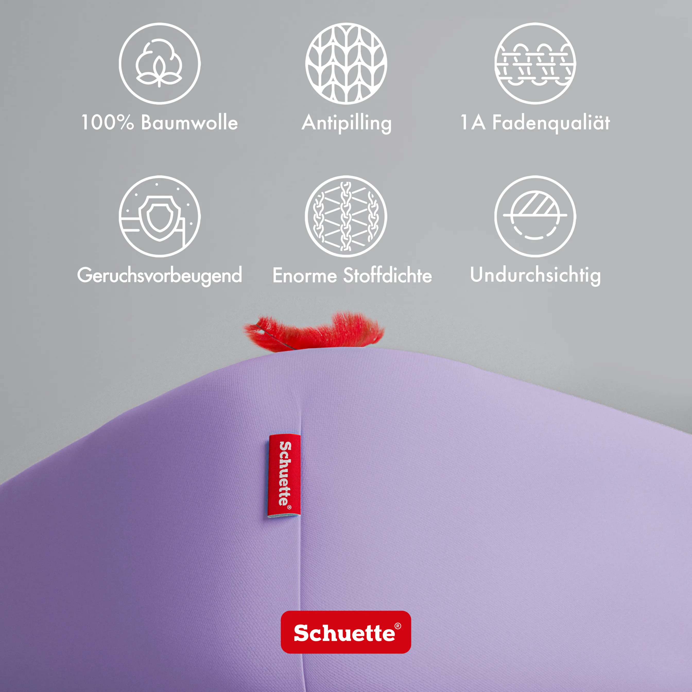 Schuette® Spannbettlaken • 200 x 200 • Wow! Kollektion: Violette (Hellviolett) • 100% Superfluff Baumwolle, Blickdicht, Faltenfrei • mit Rundumgummi • Matratzenhöhe bis 40 cm