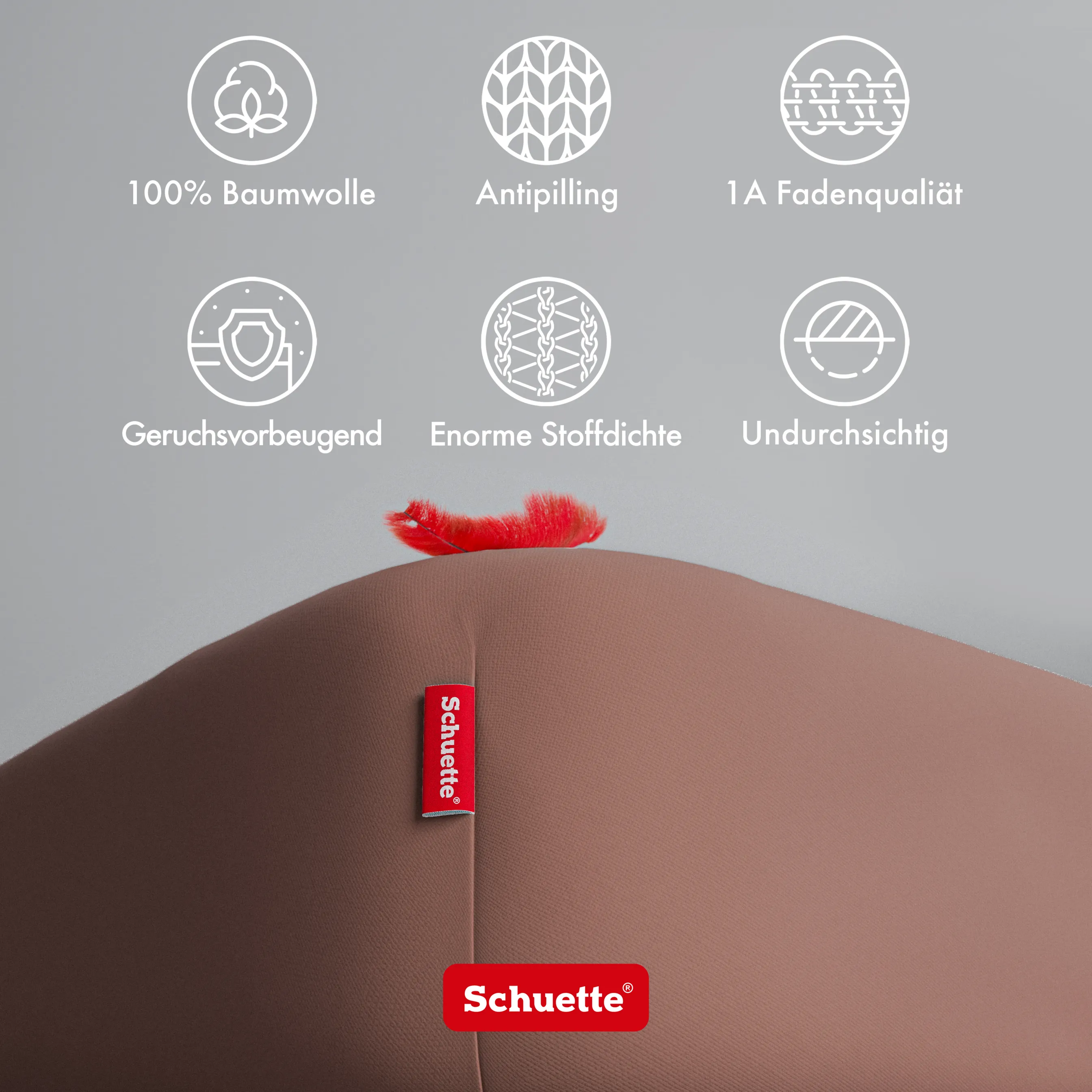 Schuette® Topper Spannbettlaken • 180 x 200 • Wow! Kollektion: Espresso Yourself (Braun) • 100% Superfluff Baumwolle, Blickdicht, Faltenfrei • mit Rundumgummi • Matratzenhöhe bis 10 cm