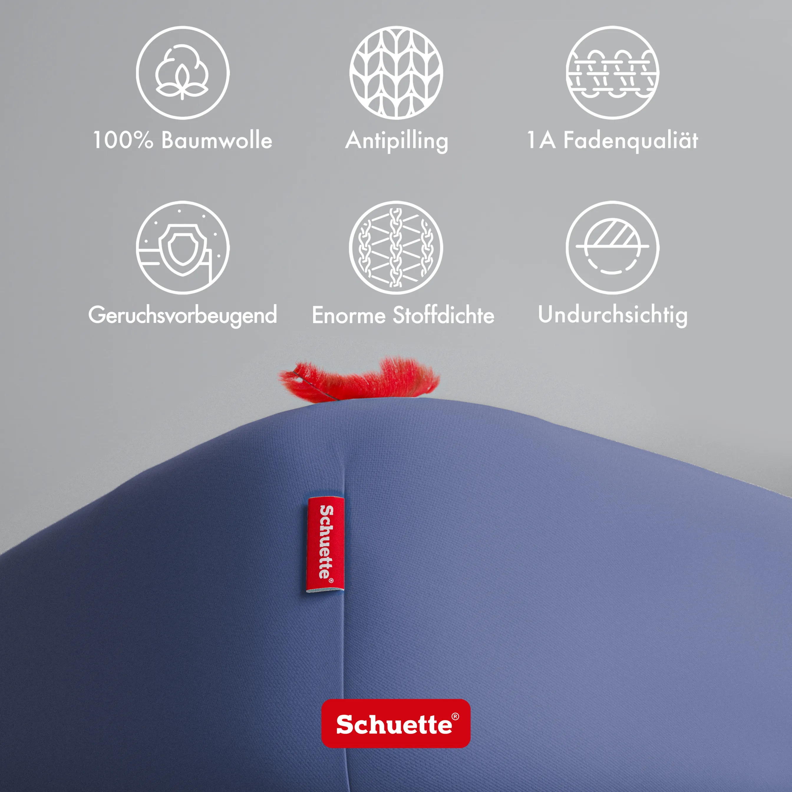 Schuette® Topper Spannbettlaken • 90 x 200 • Wow! Kollektion: Tru Blu (Dunkelblau) • 100% Superfluff Baumwolle, Blickdicht, Faltenfrei • mit Rundumgummi • Matratzenhöhe bis 15 cm