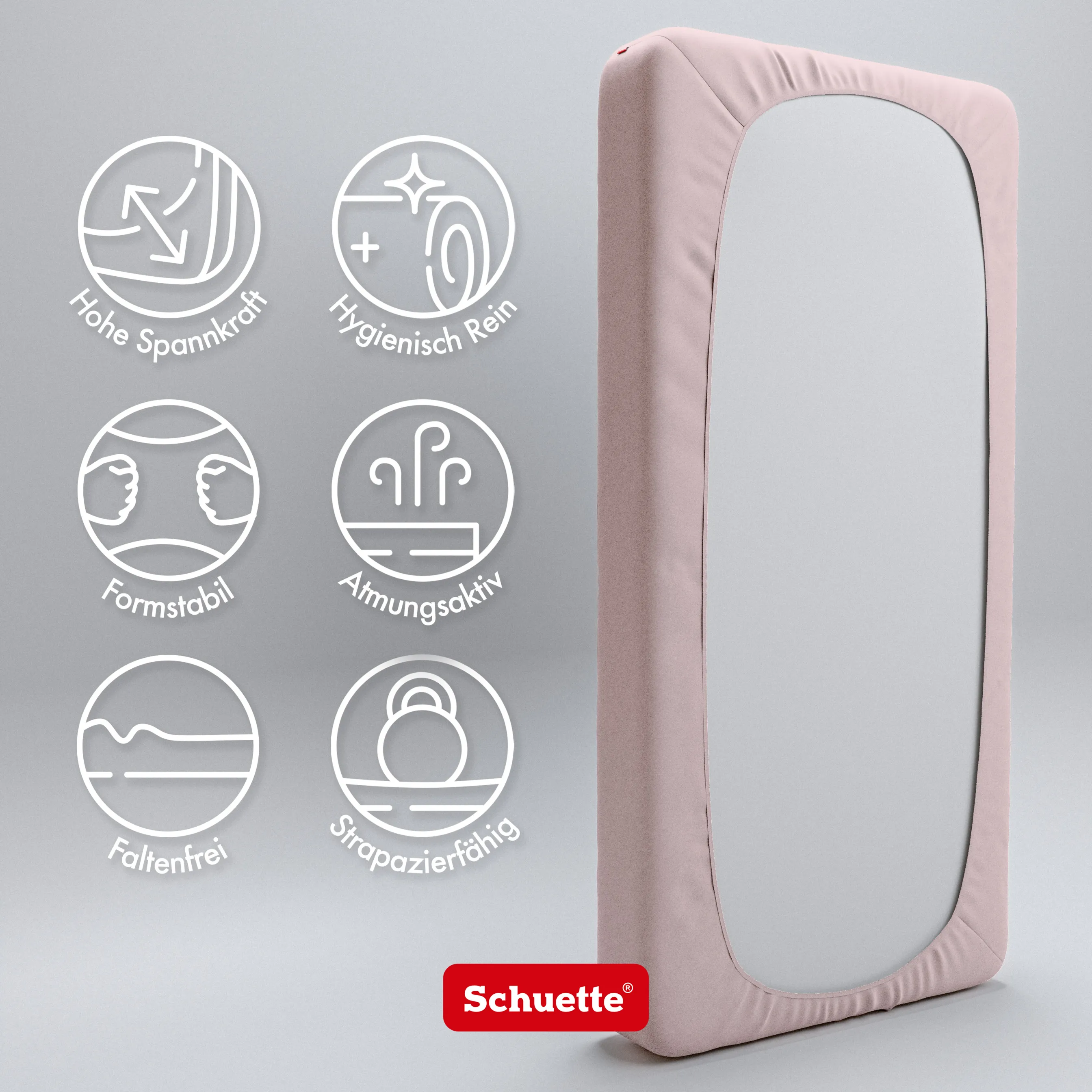 Schuette® Spannbettlaken • 160 x 200 • Wow! Kollektion: Cherry Blossom (Pastellrosa) • 100% Superfluff Baumwolle, Blickdicht, Faltenfrei • mit Rundumgummi • Matratzenhöhe bis 25 cm