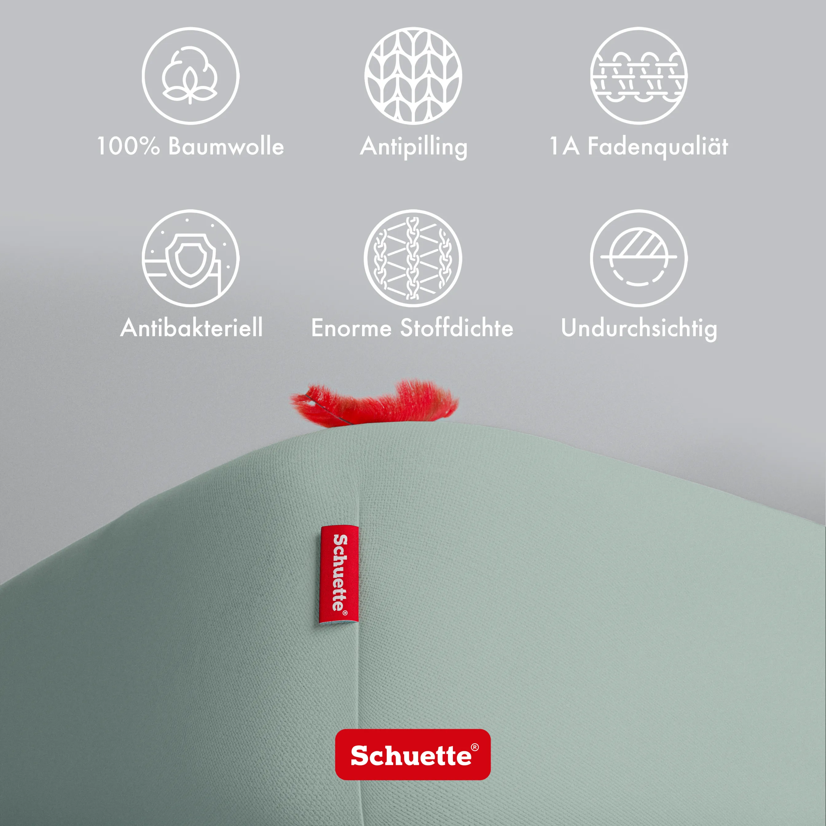 Schuette® Topper Spannbettlaken • 120 x 200 • Wow! Kollektion: Élysées Macarons (Grüngrau) • 100% Superfluff Baumwolle, Blickdicht, Faltenfrei • mit Rundumgummi • Matratzenhöhe bis 10 cm