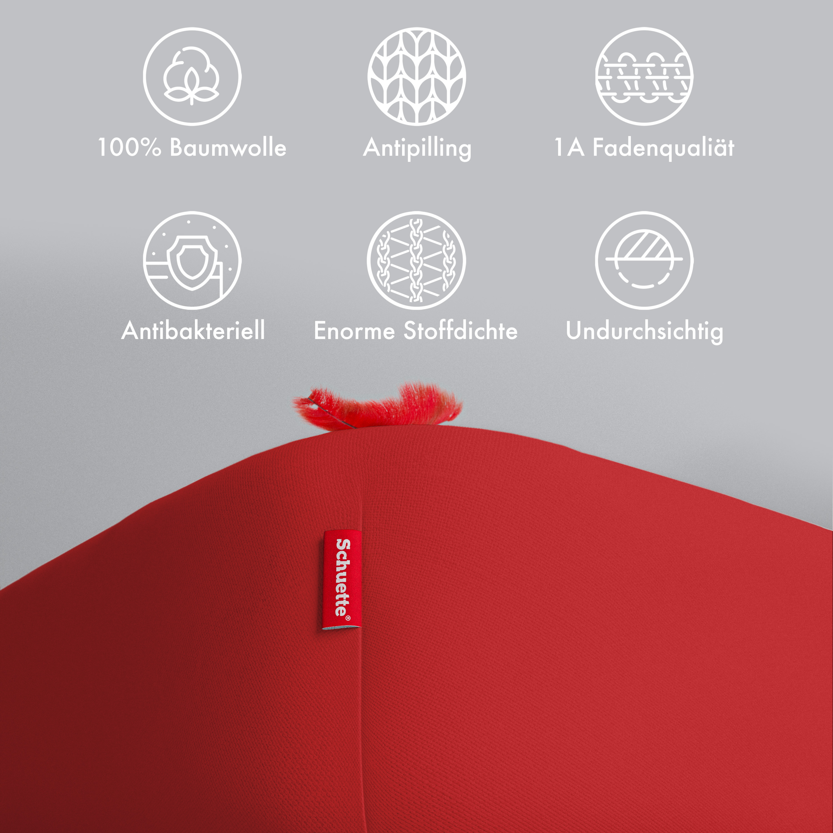 Schuette® Topper Spannbettlaken • 100 x 200 • Wow! Kollektion: Red-volution (Weinrot) • 100% Superfluff Baumwolle, Blickdicht, Faltenfrei • mit Rundumgummi • Matratzenhöhe bis 10 cm