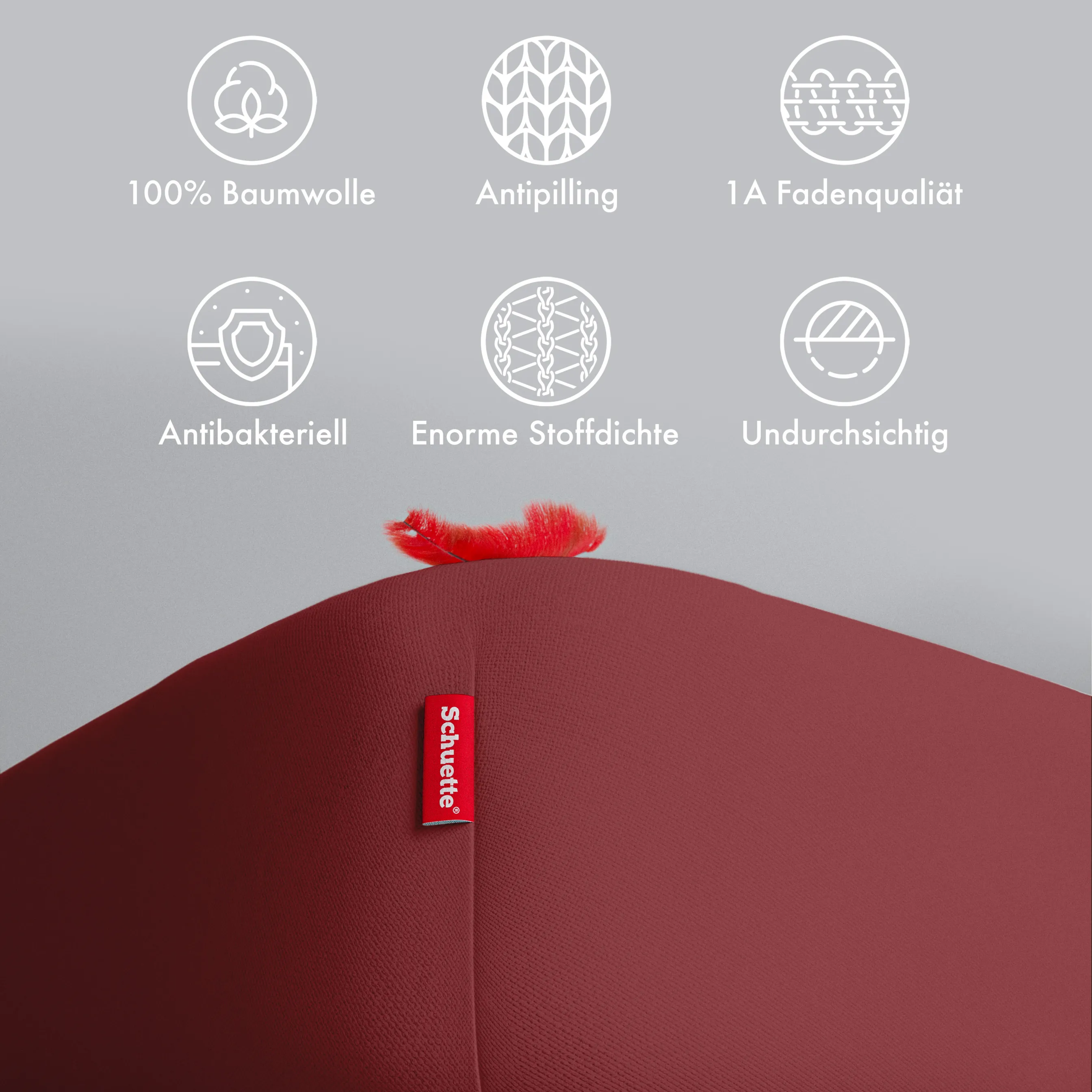 Schuette® Topper Spannbettlaken • 180 x 200 • Wow! Kollektion: Big Apple (Burgunderrot) • 100% Superfluff Baumwolle, Blickdicht, Faltenfrei • mit Rundumgummi • Matratzenhöhe bis 15 cm