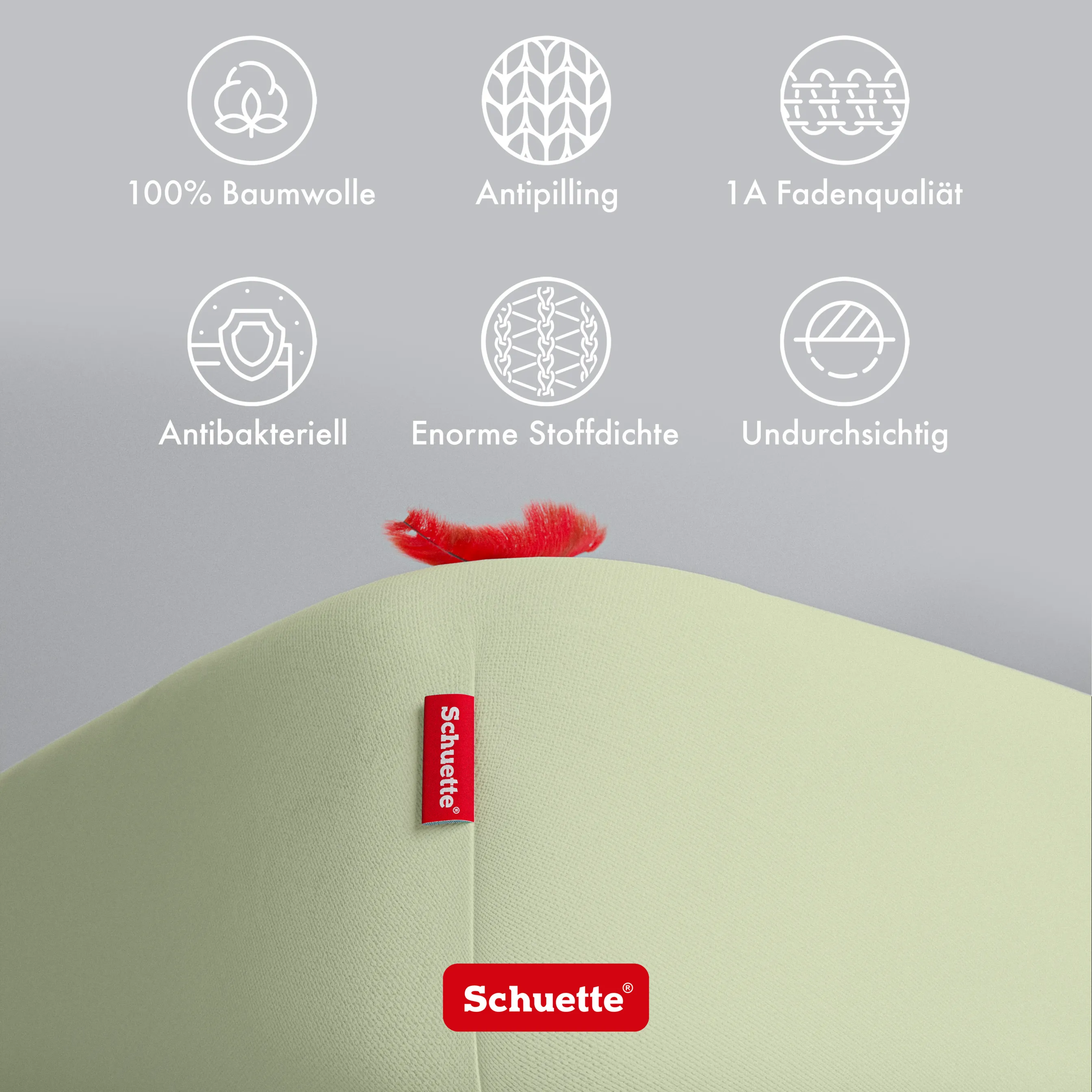 Schuette® Spannbettlaken • 90 x 200 • Wow! Kollektion: Pistachio Scoop (Pastellgrün) • 100% Superfluff Baumwolle, Blickdicht, Faltenfrei • mit Rundumgummi • Matratzenhöhe bis 30 cm