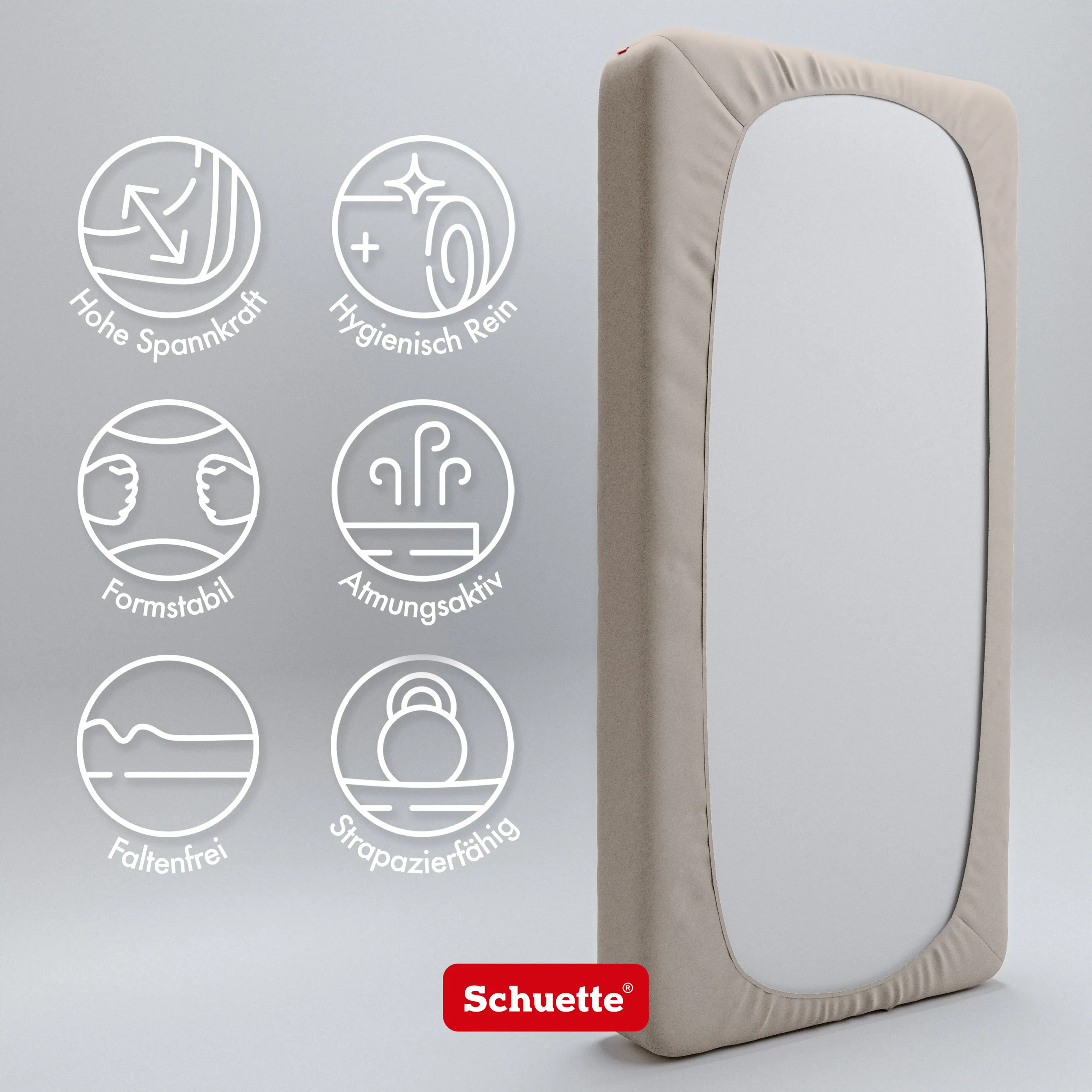 Schuette® Spannbettlaken • 160 x 200 • Wow! Kollektion: Vanilla & Co. (Beige) • 100% Superfluff Baumwolle, Blickdicht, Faltenfrei • mit Rundumgummi • Matratzenhöhe bis 40 cm