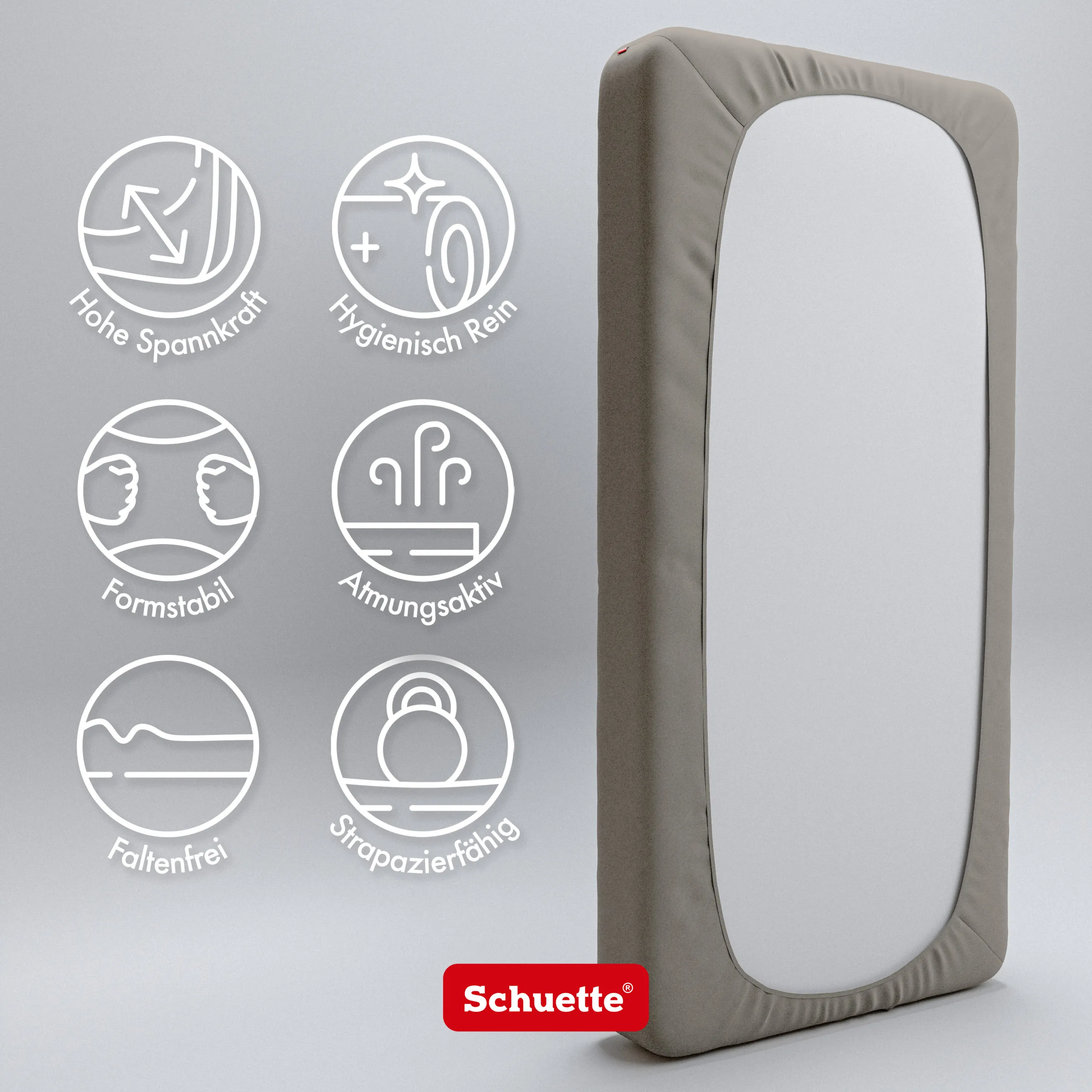 Schuette® Spannbettlaken • 200 x 200 • Wow! Kollektion: Mocha Mia! (Cappuccino) • 100% Superfluff Baumwolle, Blickdicht, Faltenfrei • mit Rundumgummi • Matratzenhöhe bis 40 cm