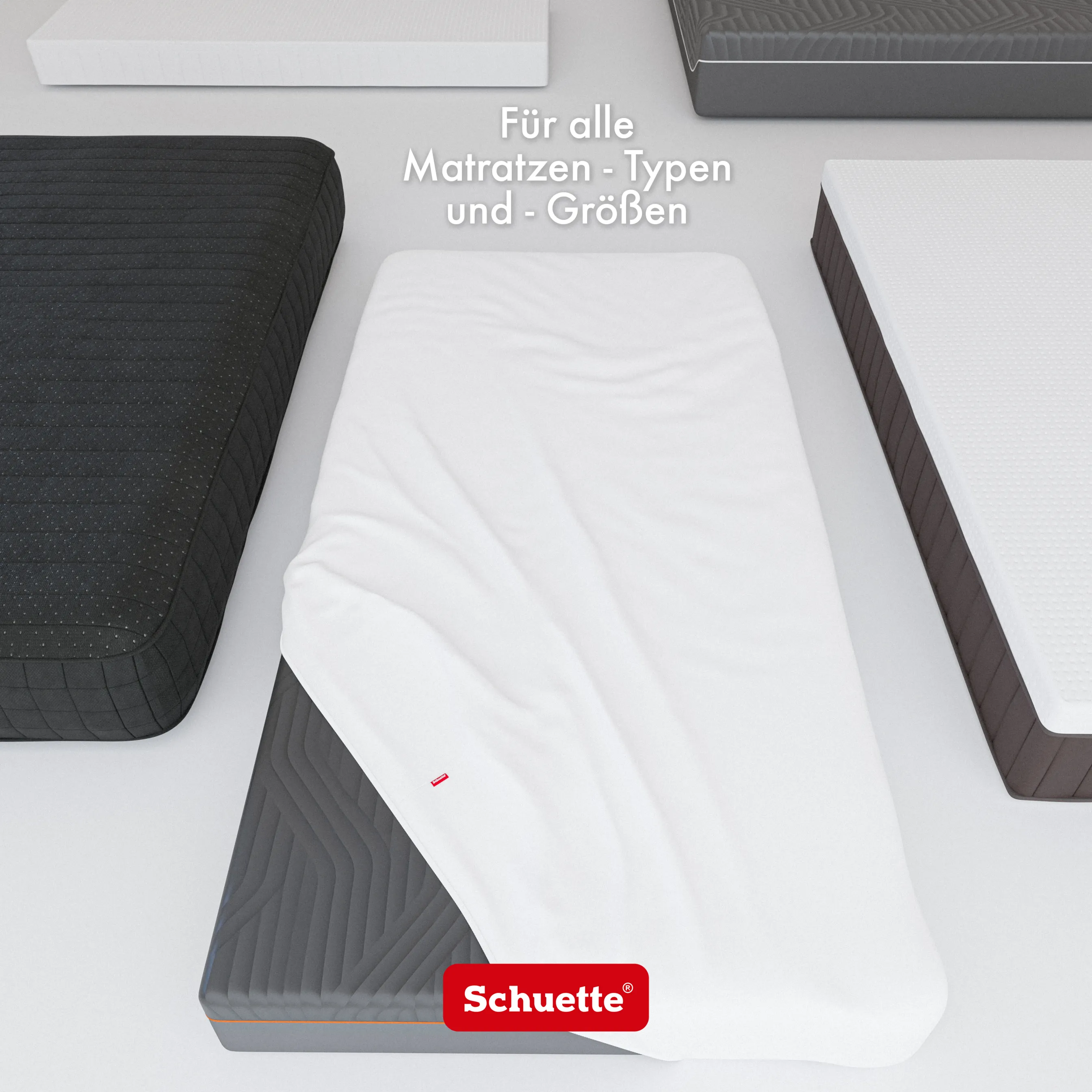 Schuette® Spannbettlaken • 200 x 220 • Wow! Kollektion: Fluff White (Weiß) • 100% Superfluff Baumwolle, Blickdicht, Faltenfrei • mit Rundumgummi • Matratzenhöhe bis 30 cm