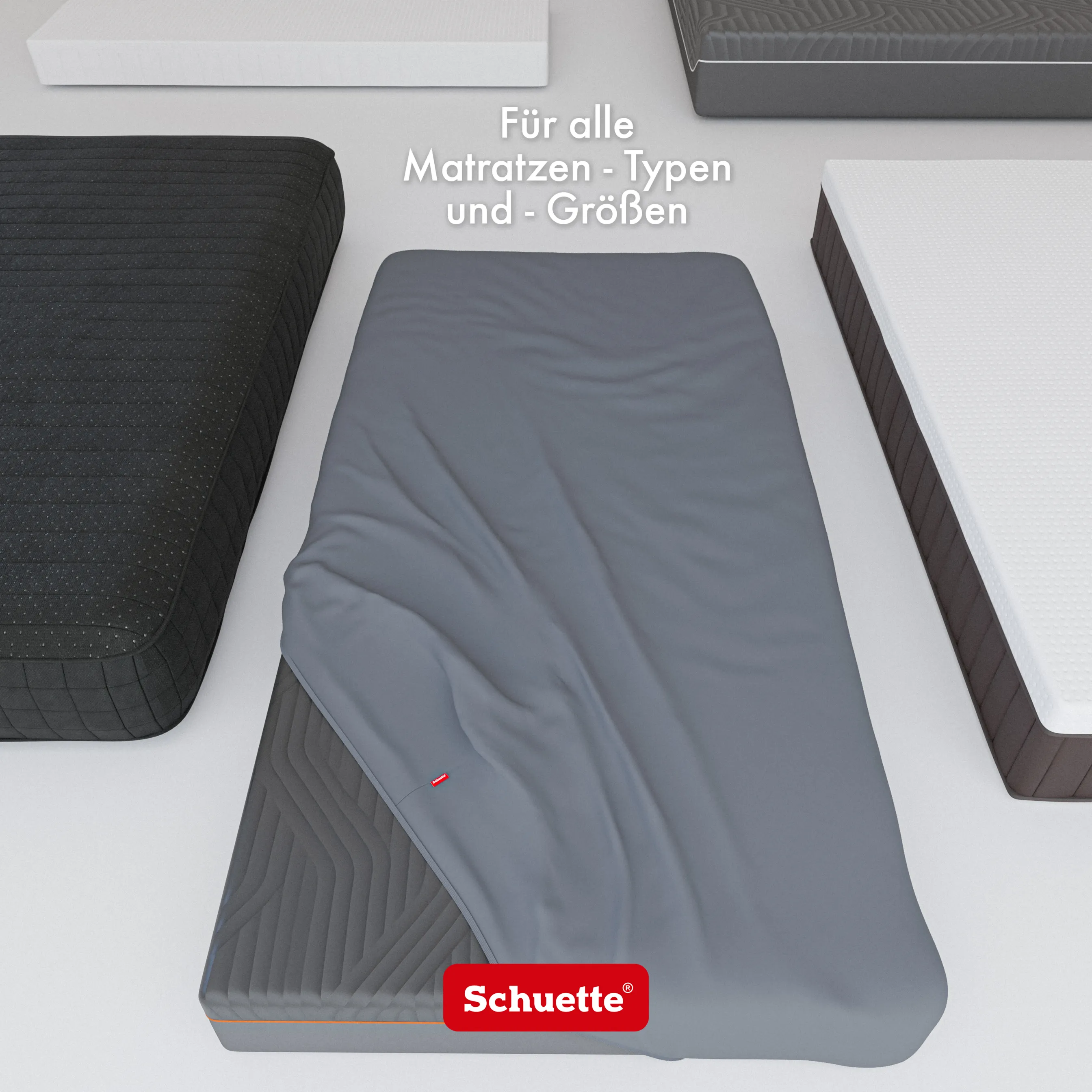 Schuette® Spannbettlaken • 180 x 200 • Wow! Kollektion: Shades of Earl Gray (Dunkelgrau) • 100% Superfluff Baumwolle, Blickdicht, Faltenfrei • mit Rundumgummi • Matratzenhöhe bis 25 cm