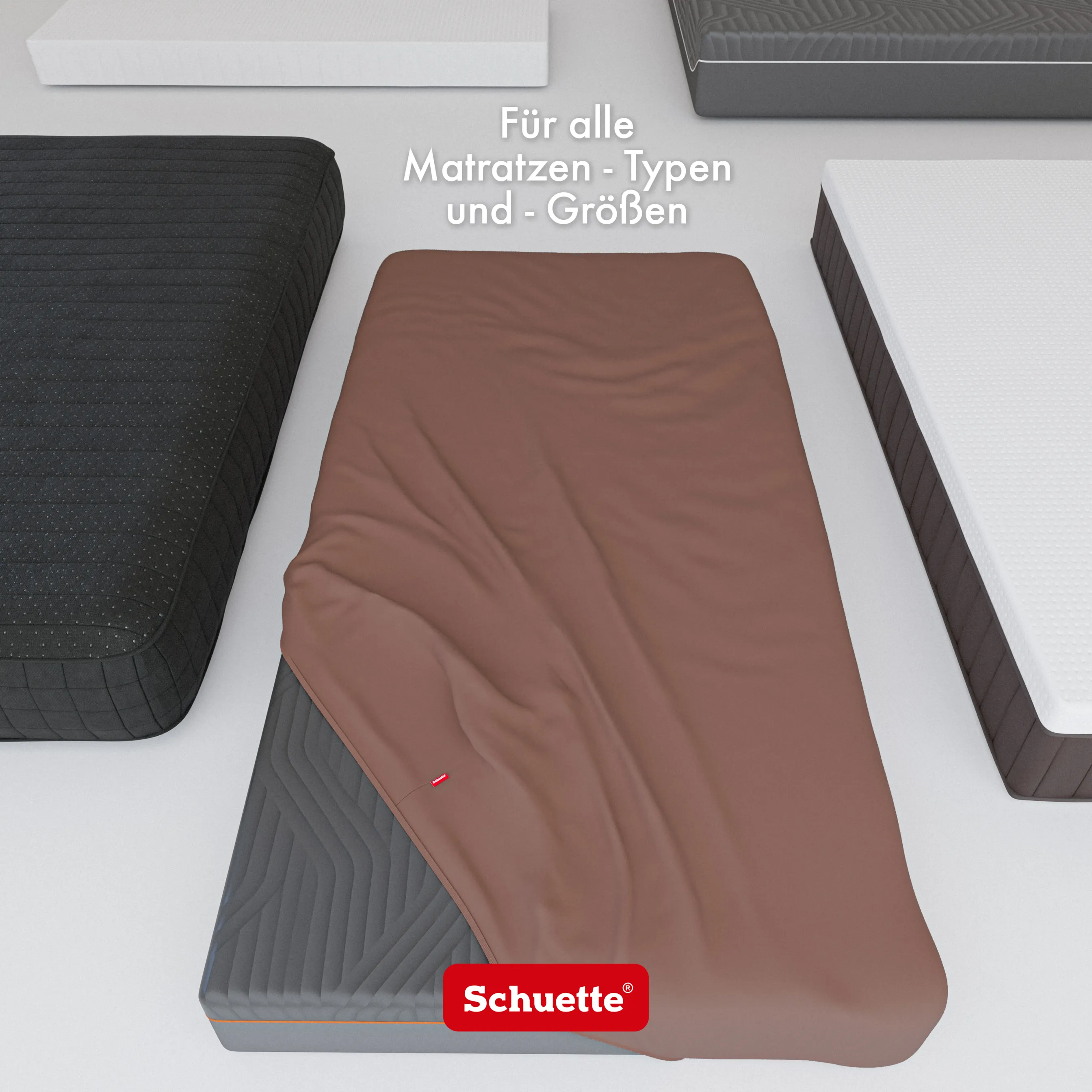Schuette® Topper Spannbettlaken • 120 x 200 • Wow! Kollektion: Espresso Yourself (Braun) • 100% Superfluff Baumwolle, Blickdicht, Faltenfrei • mit Rundumgummi • Matratzenhöhe bis 10 cm