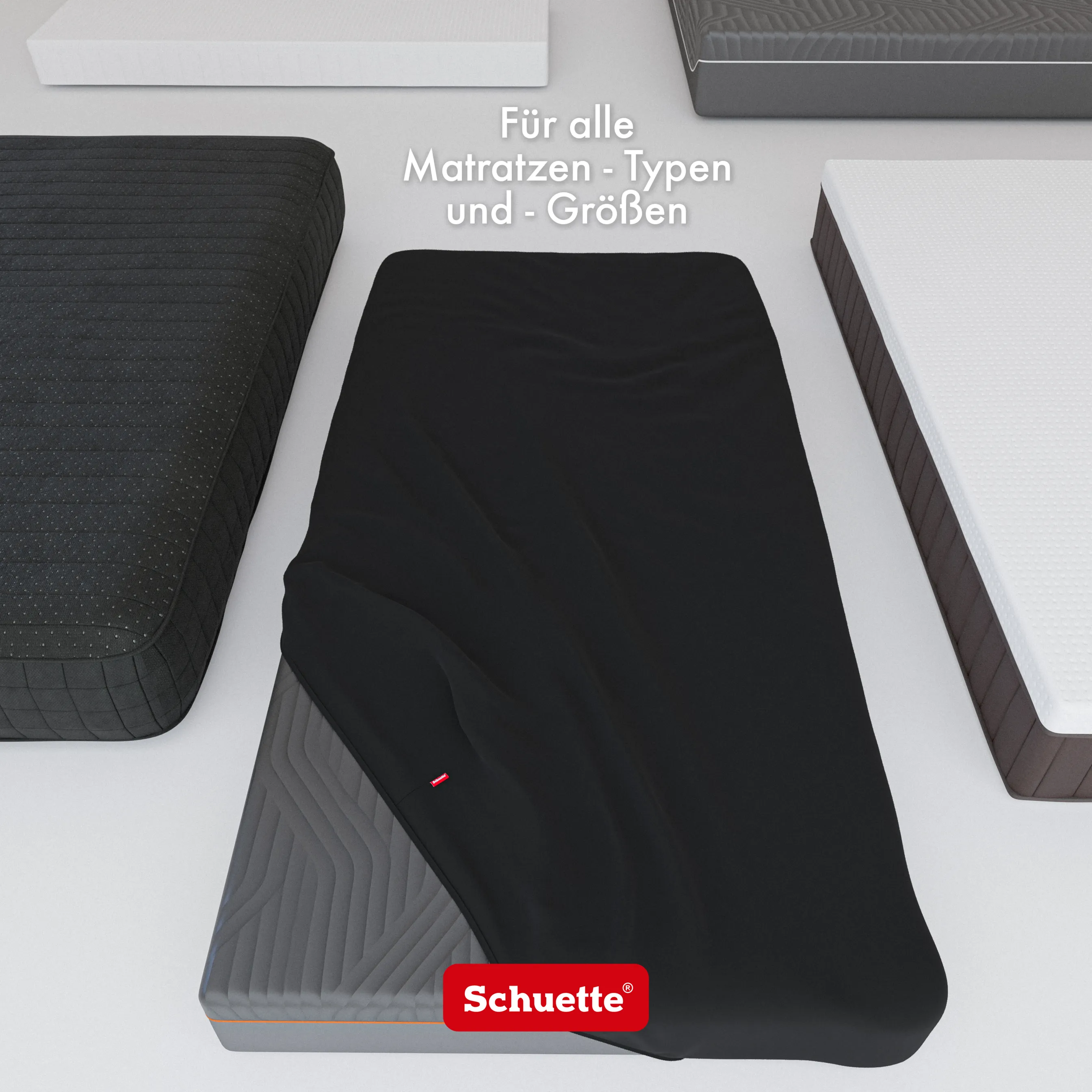 Schuette® Topper Spannbettlaken • 90 x 200 • Wow! Kollektion: Beyond Black (Schwarz) • 100% Superfluff Baumwolle, Blickdicht, Faltenfrei • mit Rundumgummi • Matratzenhöhe bis 10 cm