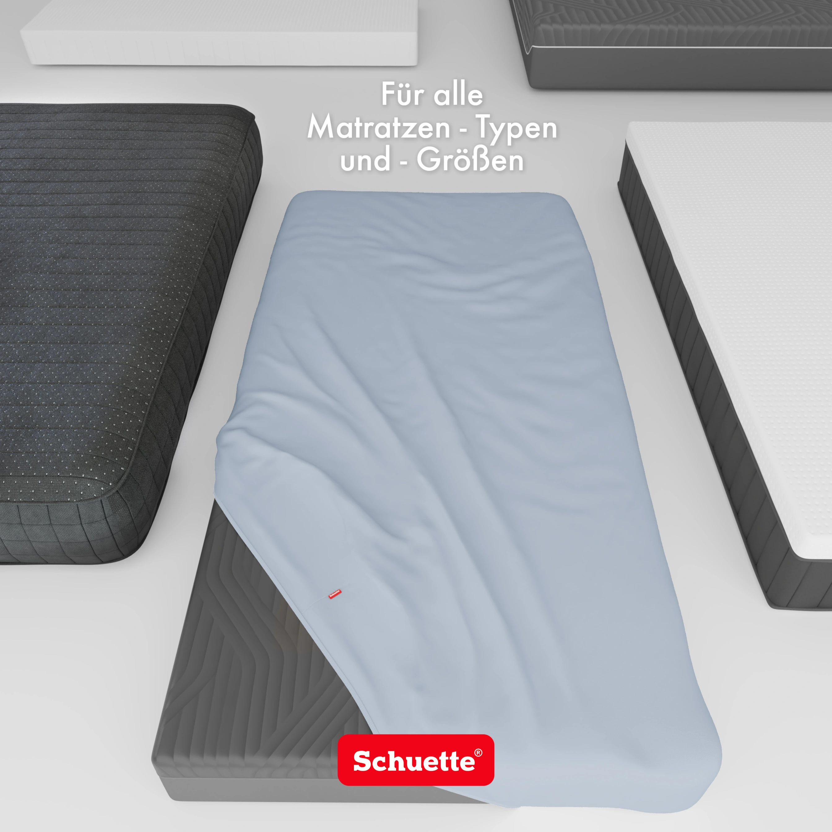Schuette® Topper Spannbettlaken • 70 x 200 • Wow! Kollektion: Blue It Away (Pastellblau) • 100% Superfluff Baumwolle, Blickdicht, Faltenfrei • mit Rundumgummi • Matratzenhöhe bis 15 cm