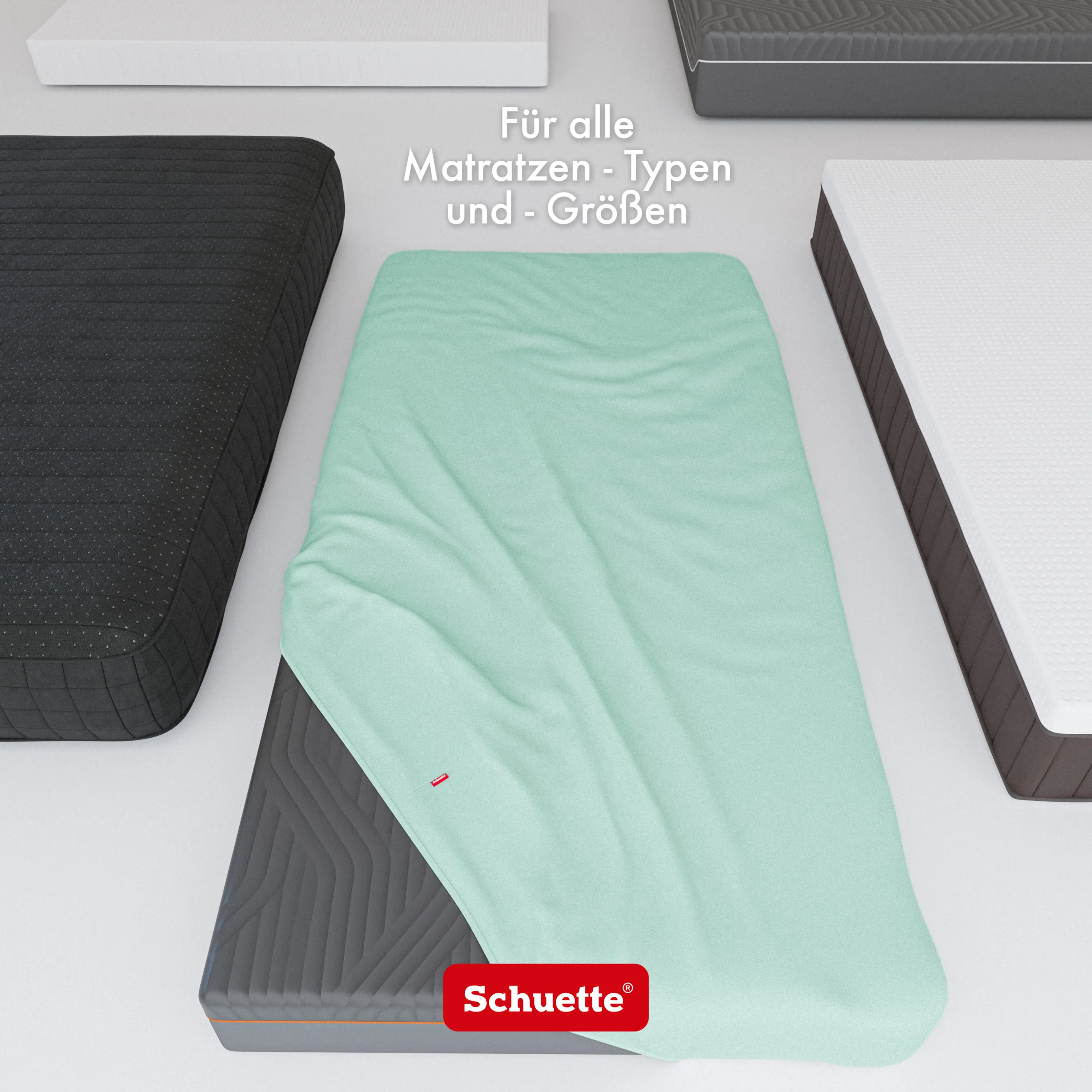 Schuette® Spannbettlaken • 160 x 200 • Wow! Kollektion: Icy Tiff (Pastelltürkis) • 100% Superfluff Baumwolle, Blickdicht, Faltenfrei • mit Rundumgummi • Matratzenhöhe bis 30 cm