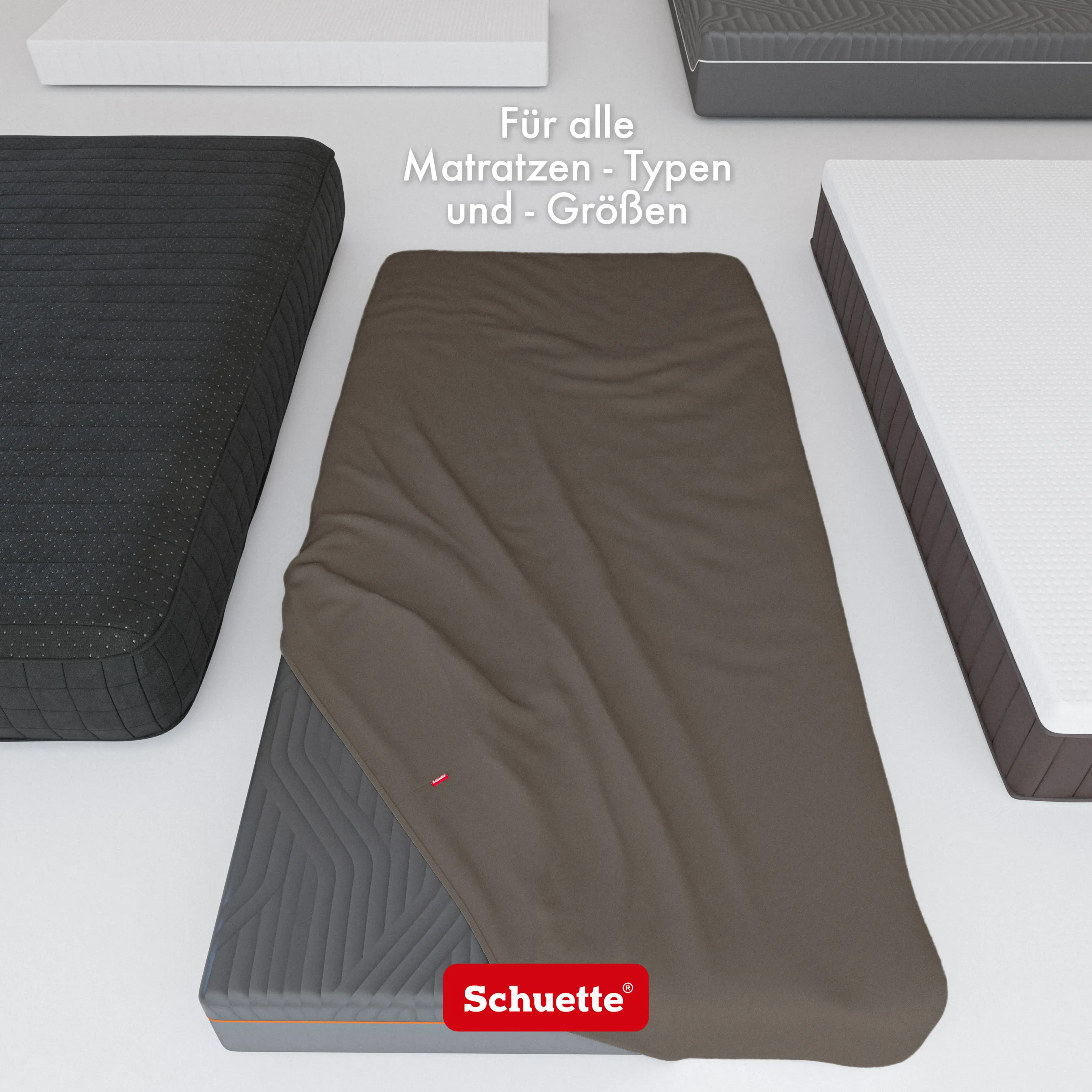 Schuette® Topper Spannbettlaken • 200 x 200 • Wow! Kollektion: Mocha Mia! (Cappuccino) • 100% Superfluff Baumwolle, Blickdicht, Faltenfrei • mit Rundumgummi • Matratzenhöhe bis 10 cm