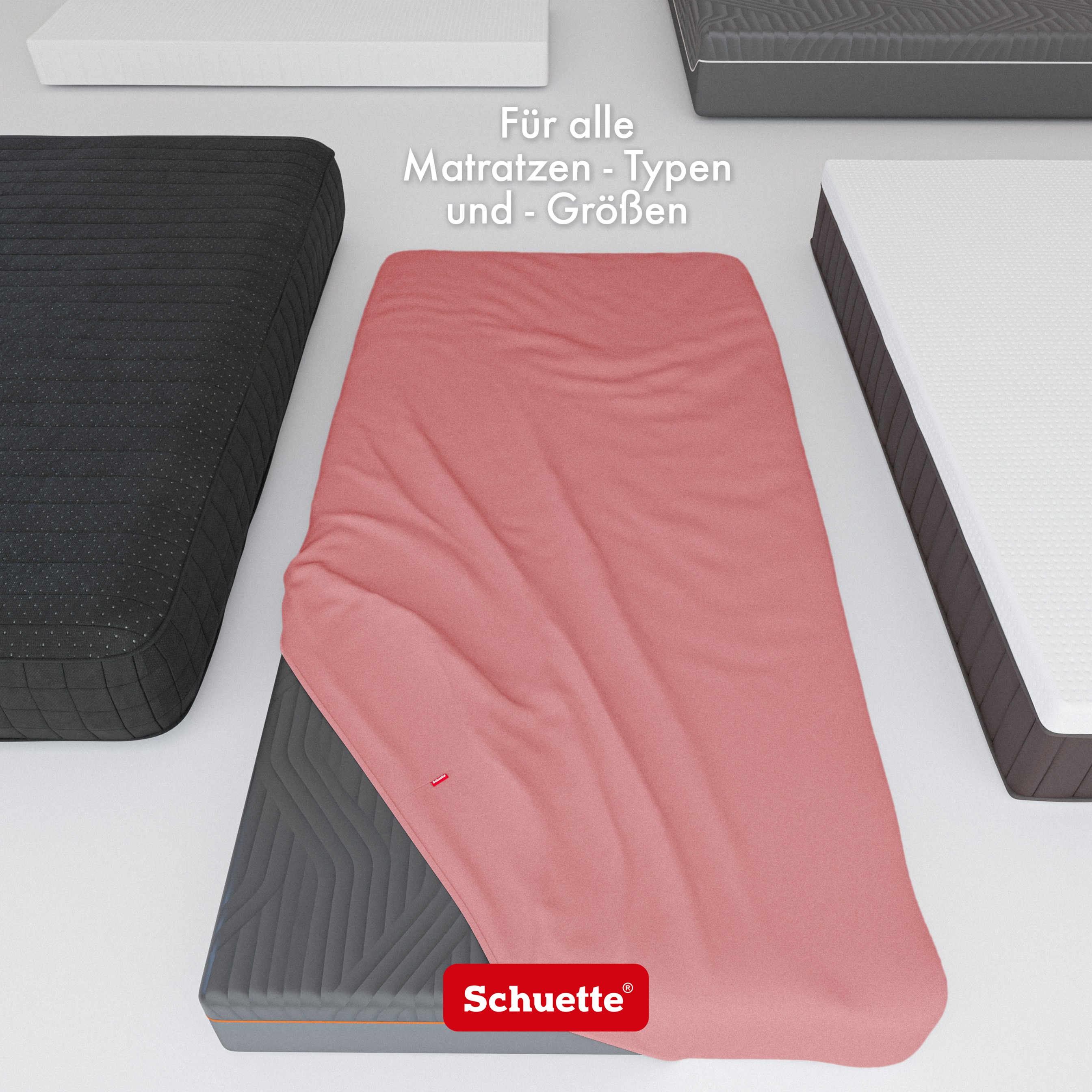 Schuette® Topper Spannbettlaken • 90 x 200 • Wow! Kollektion: Pink Fiction (Altrosa) • 100% Superfluff Baumwolle, Blickdicht, Faltenfrei • mit Rundumgummi • Matratzenhöhe bis 10 cm