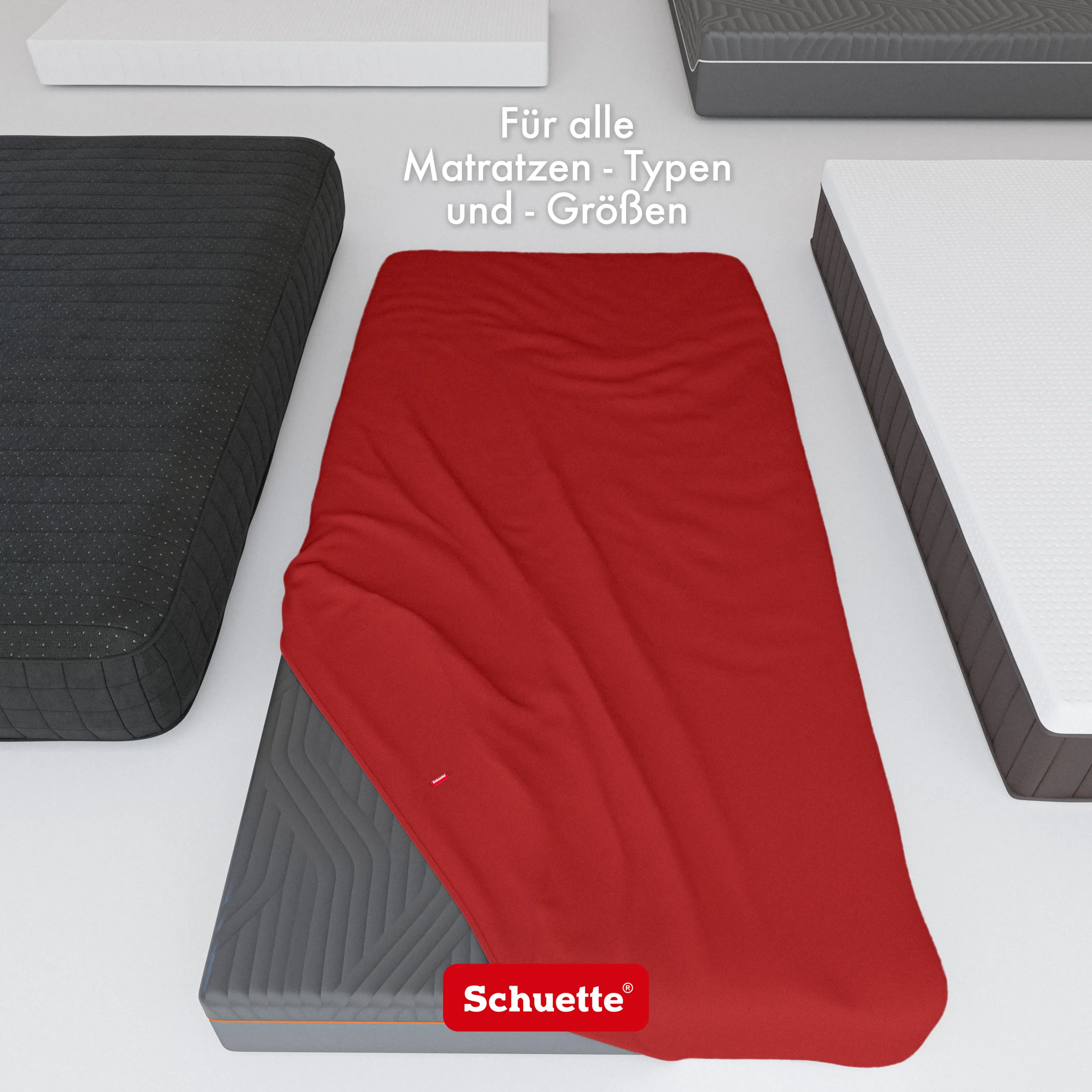 Schuette® Spannbettlaken • 140 x 200 • Wow! Kollektion: Red-volution (Weinrot) • 100% Superfluff Baumwolle, Blickdicht, Faltenfrei • mit Rundumgummi • Matratzenhöhe bis 25 cm