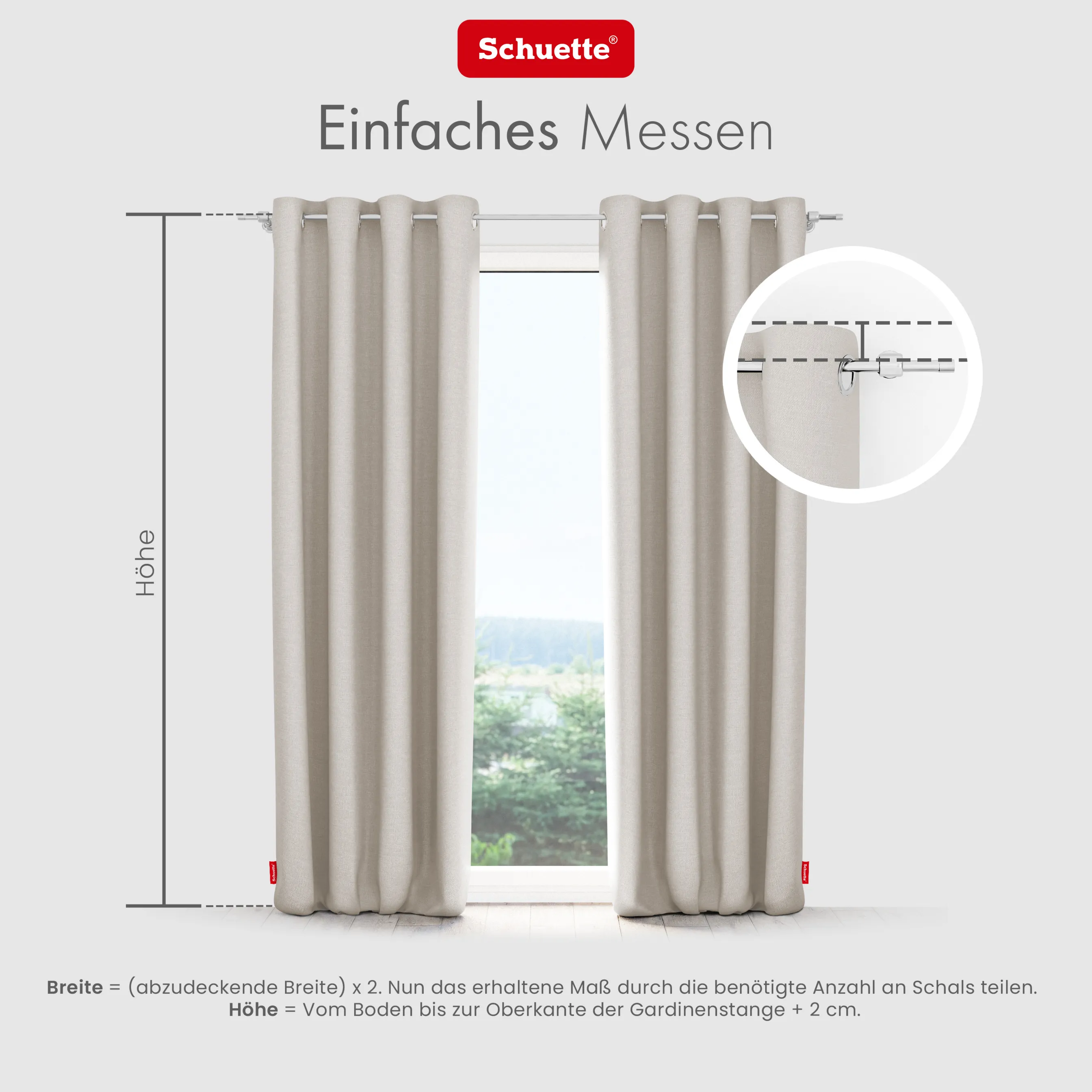 Schuette® Verdunkelungs-Vorhang Gardine mit Ösen nach Maß ● Century Black Kollektion: Almont Milk (Beige) ● 1 Stück ● Knitterfrei Pflegeleicht Thermo Blickdicht & stark Abdunkelnd