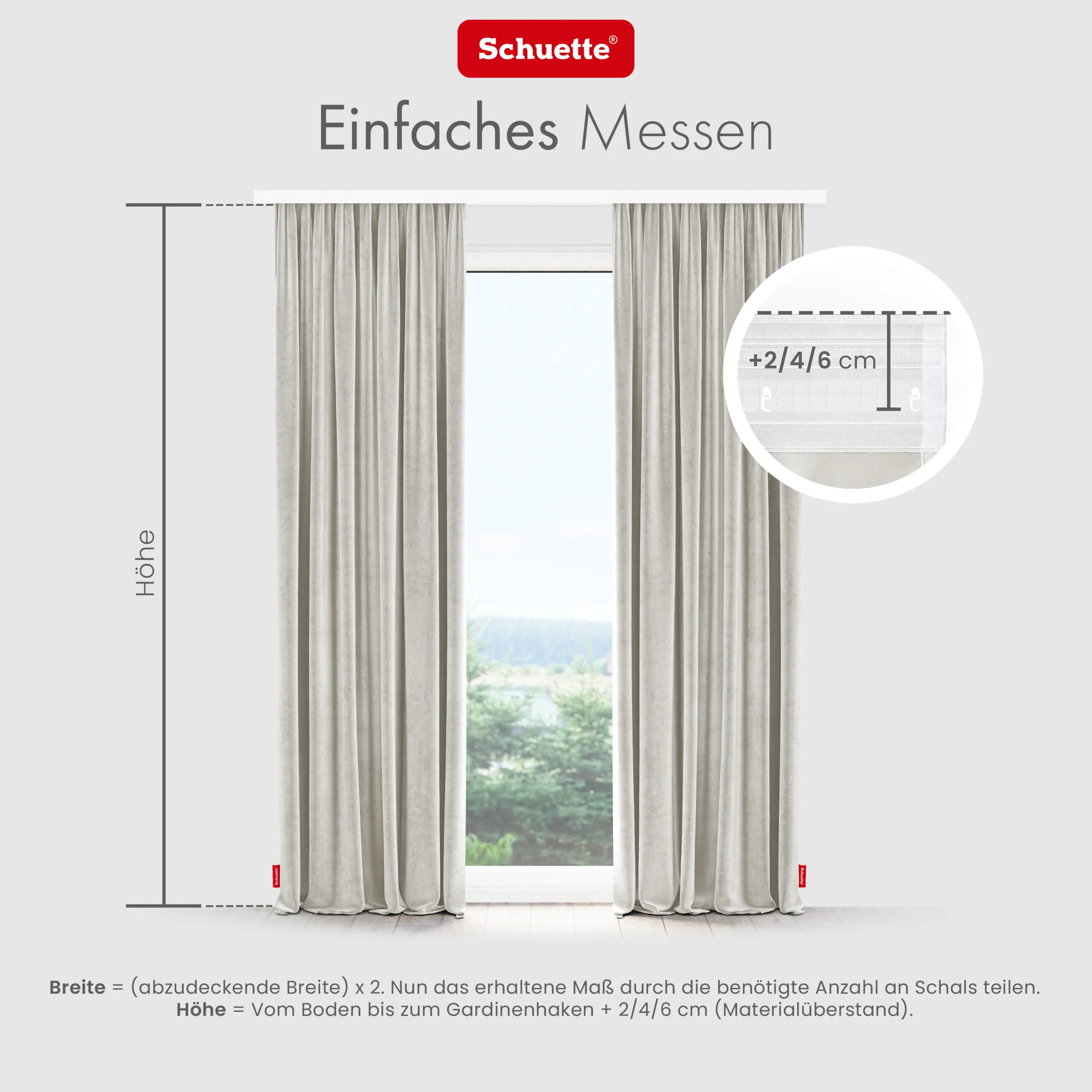 Schuette® Verdunkelungs-Vorhang Gardine mit Tunnelband nach Maß ● Millenium Velvet Kollektion: Polar Bear (Weiß-Grau-Beige) ● 1 Stück ● Knitterfrei Pflegeleicht Thermo Blickdicht & stark Abdunkelnd