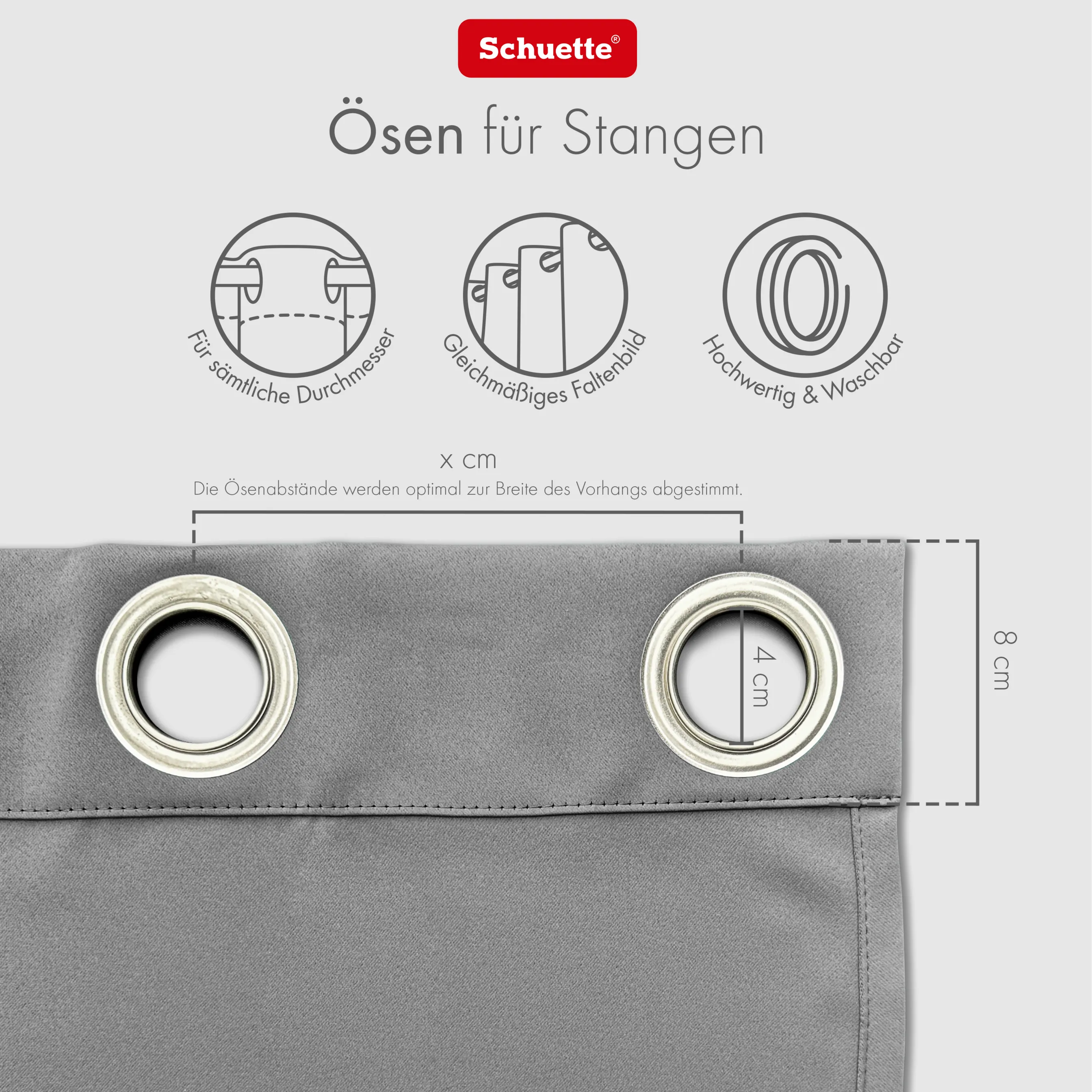 Schuette® Verdunkelungs-Vorhang Gardine mit Ösen nach Maß ● Millenium Velvet Kollektion: Great Wolf (Grau) ● 1 Stück ● Knitterfrei Pflegeleicht Thermo Blickdicht & stark Abdunkelnd