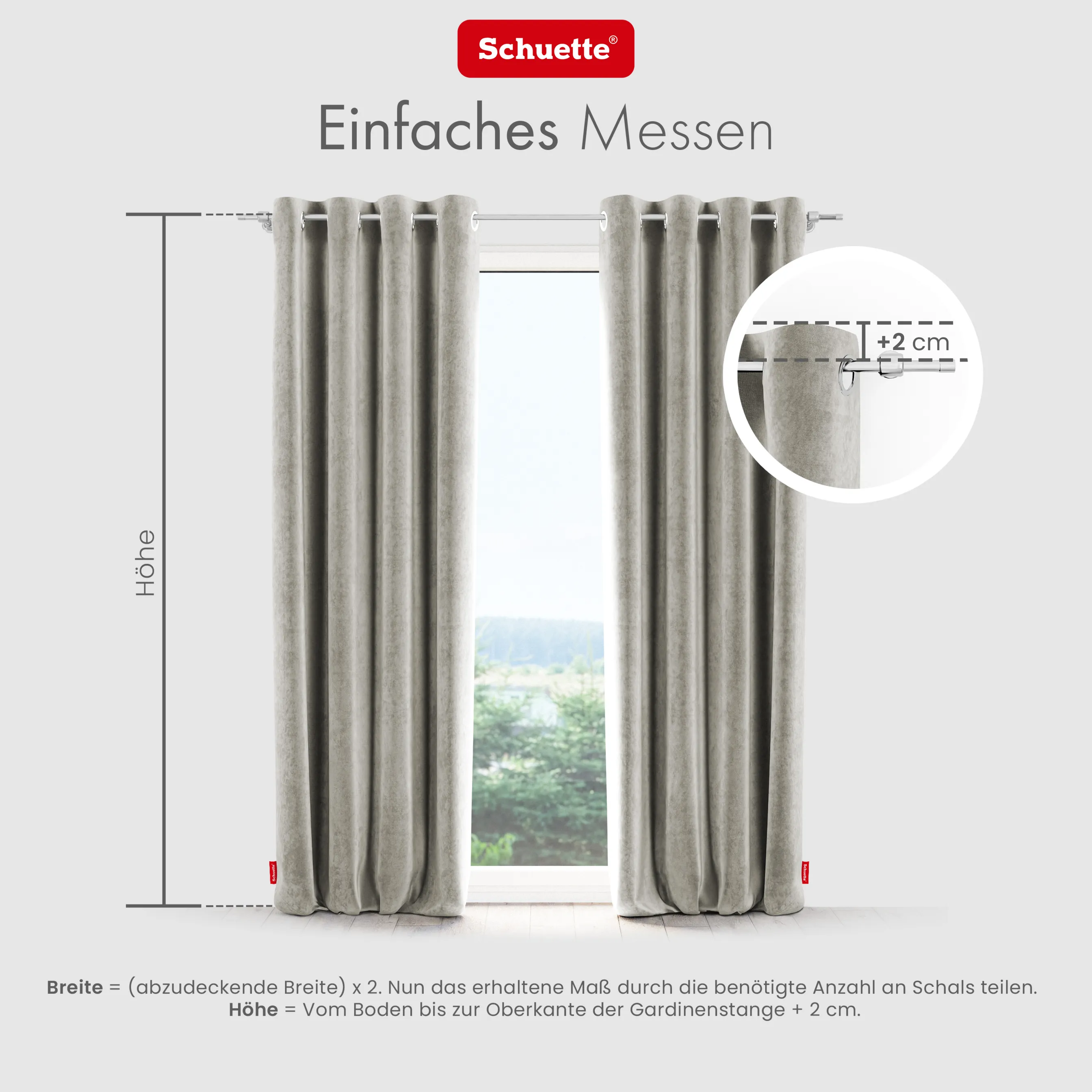Schuette® Verdunkelungs-Vorhang Gardine mit Ösen nach Maß ● Millenium Velvet Kollektion: Grey Goose (Beige) ● 1 Stück ● Knitterfrei Pflegeleicht Thermo Blickdicht & stark Abdunkelnd