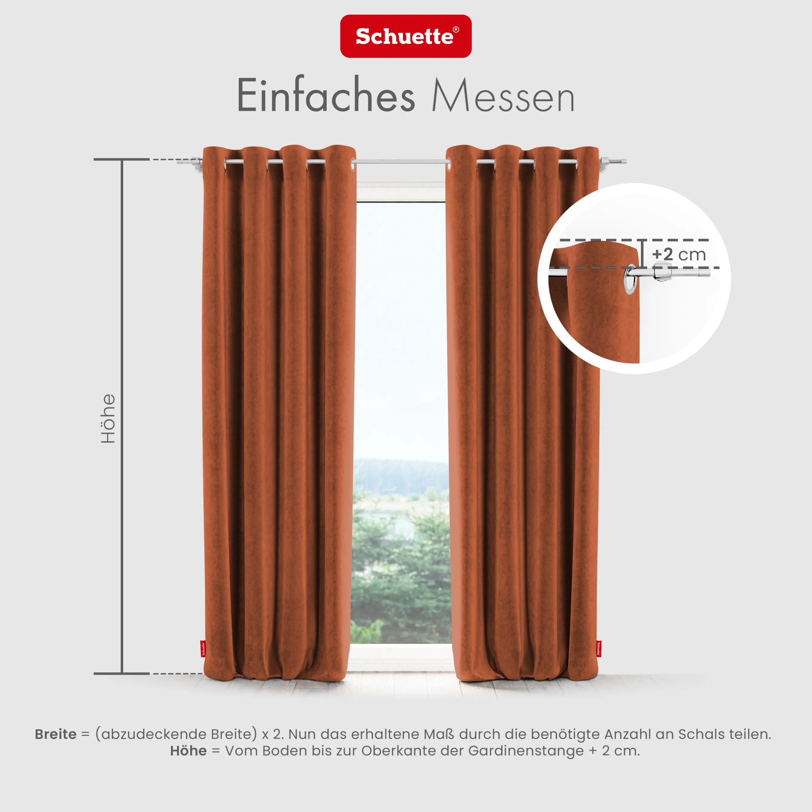 Schuette® Verdunkelungs-Vorhang Gardine mit Ösen nach Maß ● Millenium Velvet Kollektion: Marmalade (Orange) ● 1 Stück ● Knitterfrei Pflegeleicht Thermo Blickdicht & stark Abdunkelnd