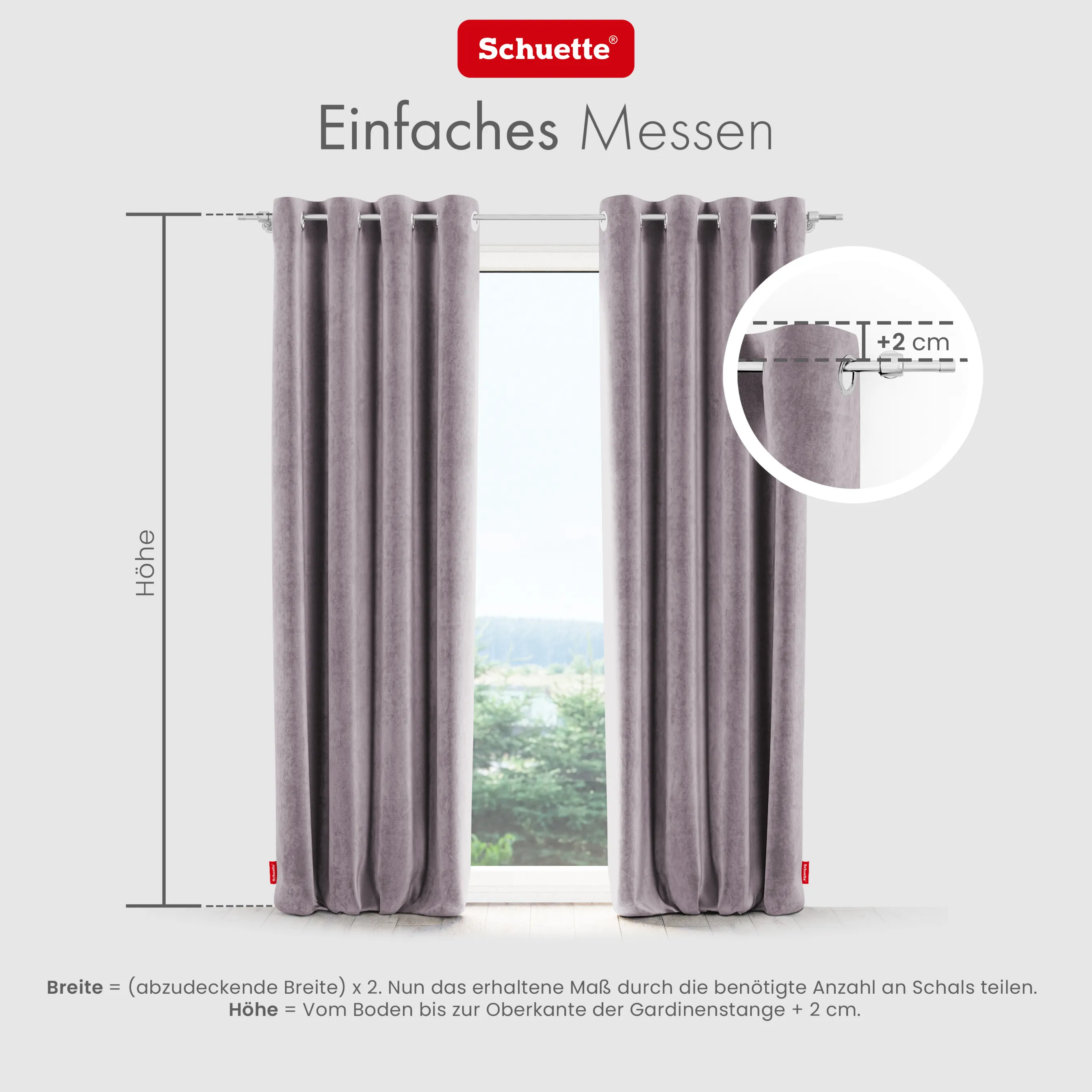Schuette® Verdunkelungs-Vorhang Gardine mit Ösen nach Maß ● Millenium Velvet Kollektion: Purple Grape (Lila) ● 1 Stück ● Knitterfrei Pflegeleicht Thermo Blickdicht & stark Abdunkelnd