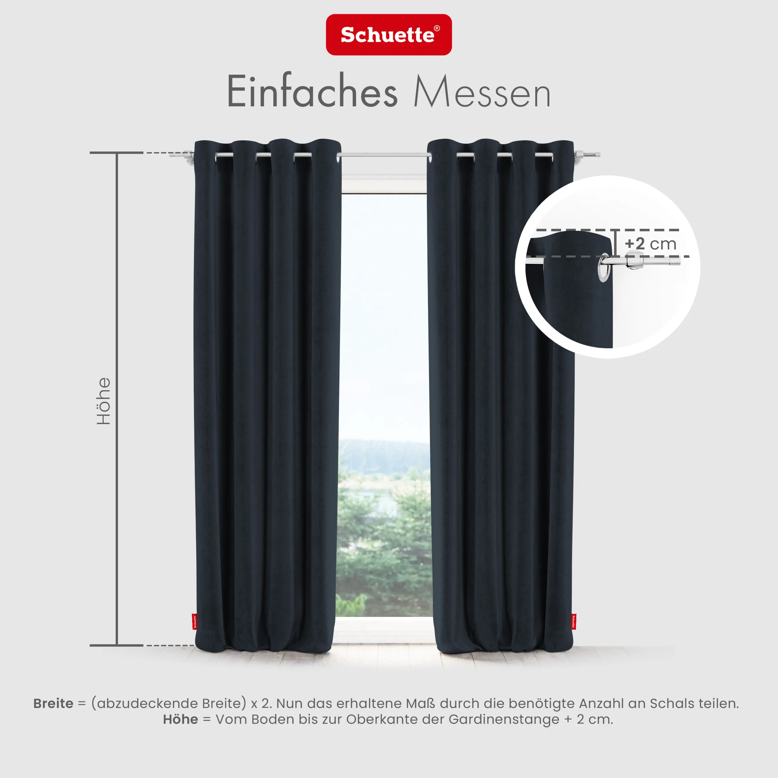 Schuette® Verdunkelungs-Vorhang Gardine mit Ösen nach Maß ● Millenium Velvet Kollektion: Anchor (Blau) ● 1 Stück ● Knitterfrei Pflegeleicht Thermo Blickdicht & stark Abdunkelnd