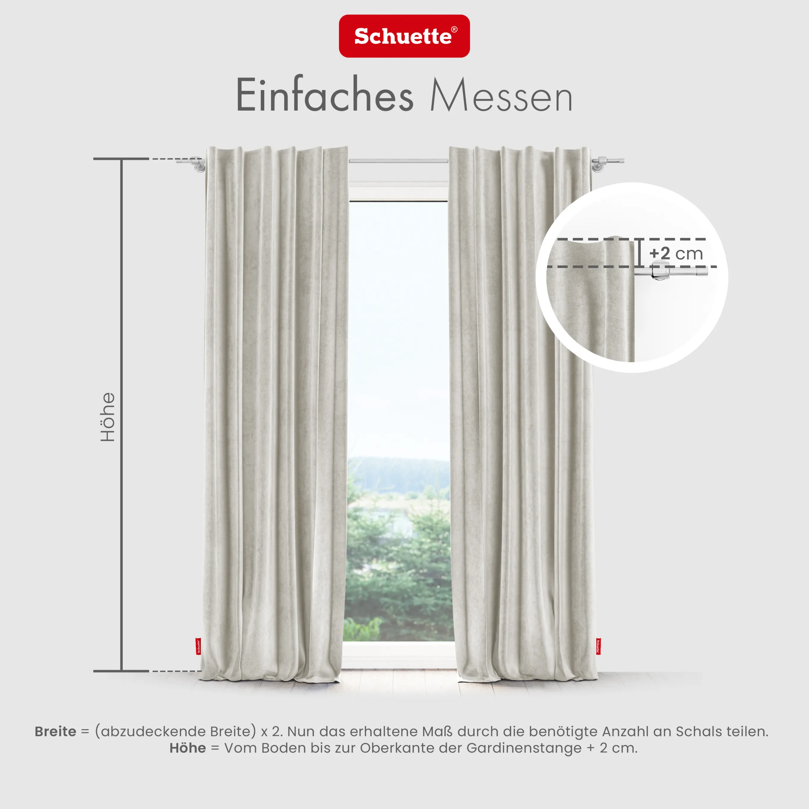 Schuette® Verdunkelungs-Vorhang Gardine mit Tunnelband nach Maß ● Millenium Velvet Kollektion: Polar Bear (Weiß-Grau-Beige) ● 1 Stück ● Knitterfrei Pflegeleicht Thermo Blickdicht & stark Abdunkelnd