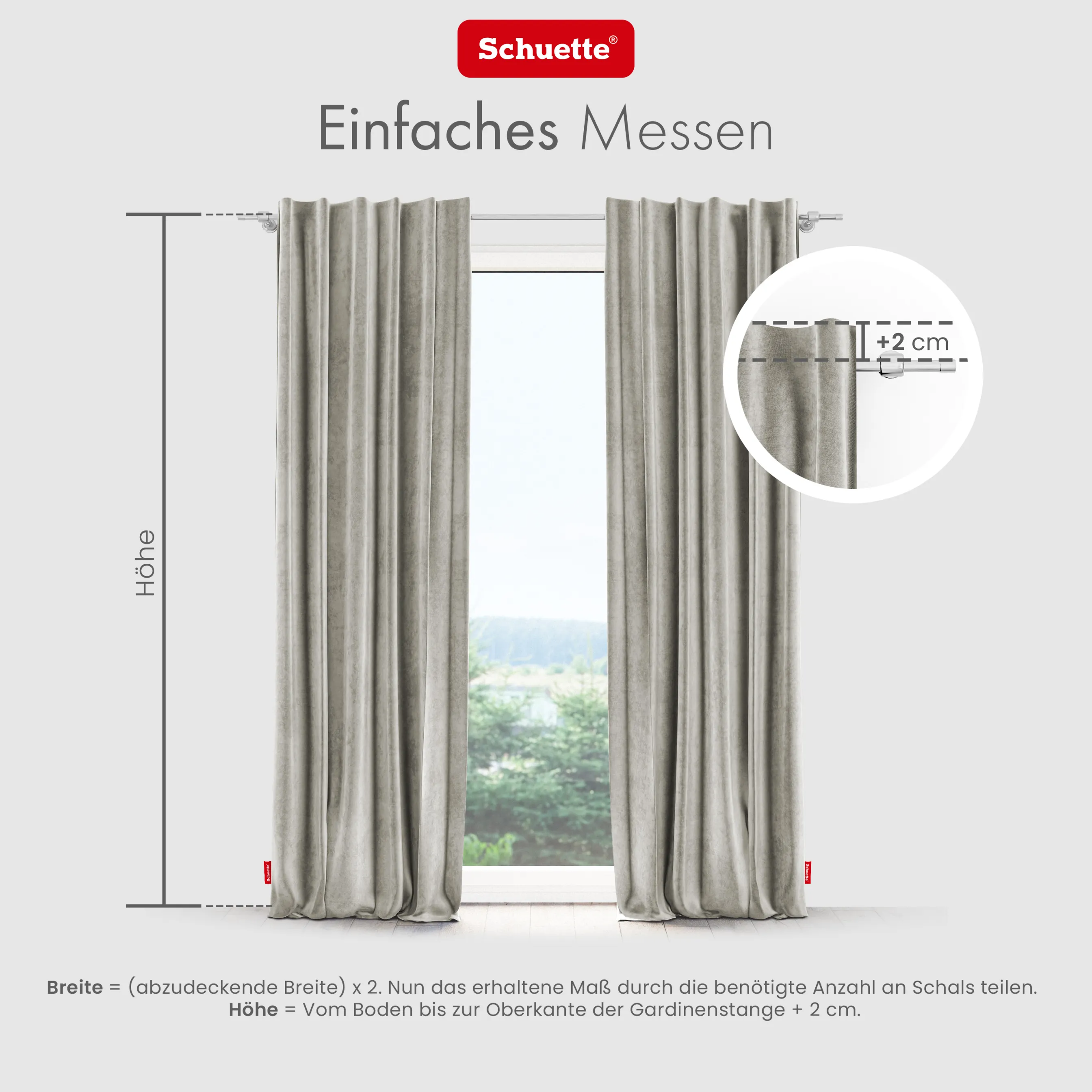 Schuette® Verdunkelungs-Vorhang Gardine mit Tunnelband nach Maß ● Millenium Velvet Kollektion: Grey Goose (Beige) ● 1 Stück ● Knitterfrei Pflegeleicht Thermo Blickdicht & stark Abdunkelnd