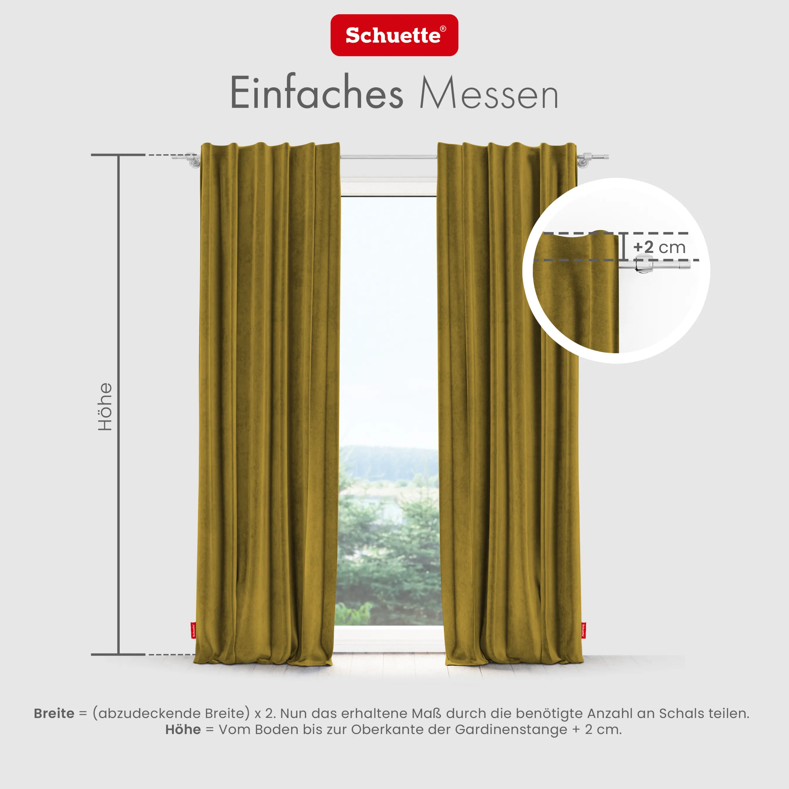 Schuette® Verdunkelungs-Vorhang Gardine mit Tunnelband nach Maß ● Millenium Velvet Kollektion: Butterscotch (Gelb) ● 1 Stück ● Knitterfrei Pflegeleicht Thermo Blickdicht & stark Abdunkelnd