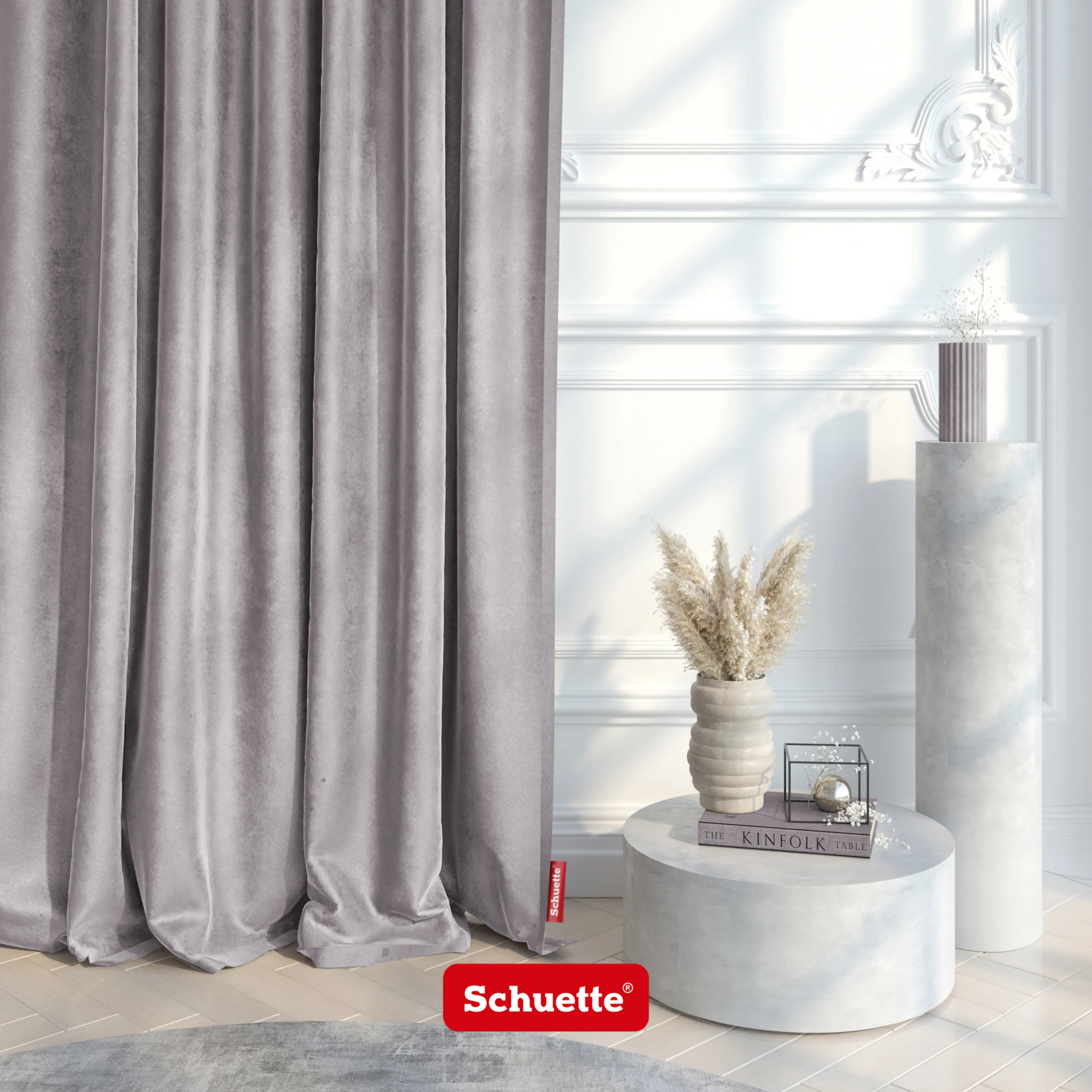 Schuette® Verdunkelungs-Vorhang Gardine mit Tunnelband nach Maß ● Millenium Velvet Kollektion: Purple Grape (Lila) ● 1 Stück ● Knitterfrei Pflegeleicht Thermo Blickdicht & stark Abdunkelnd