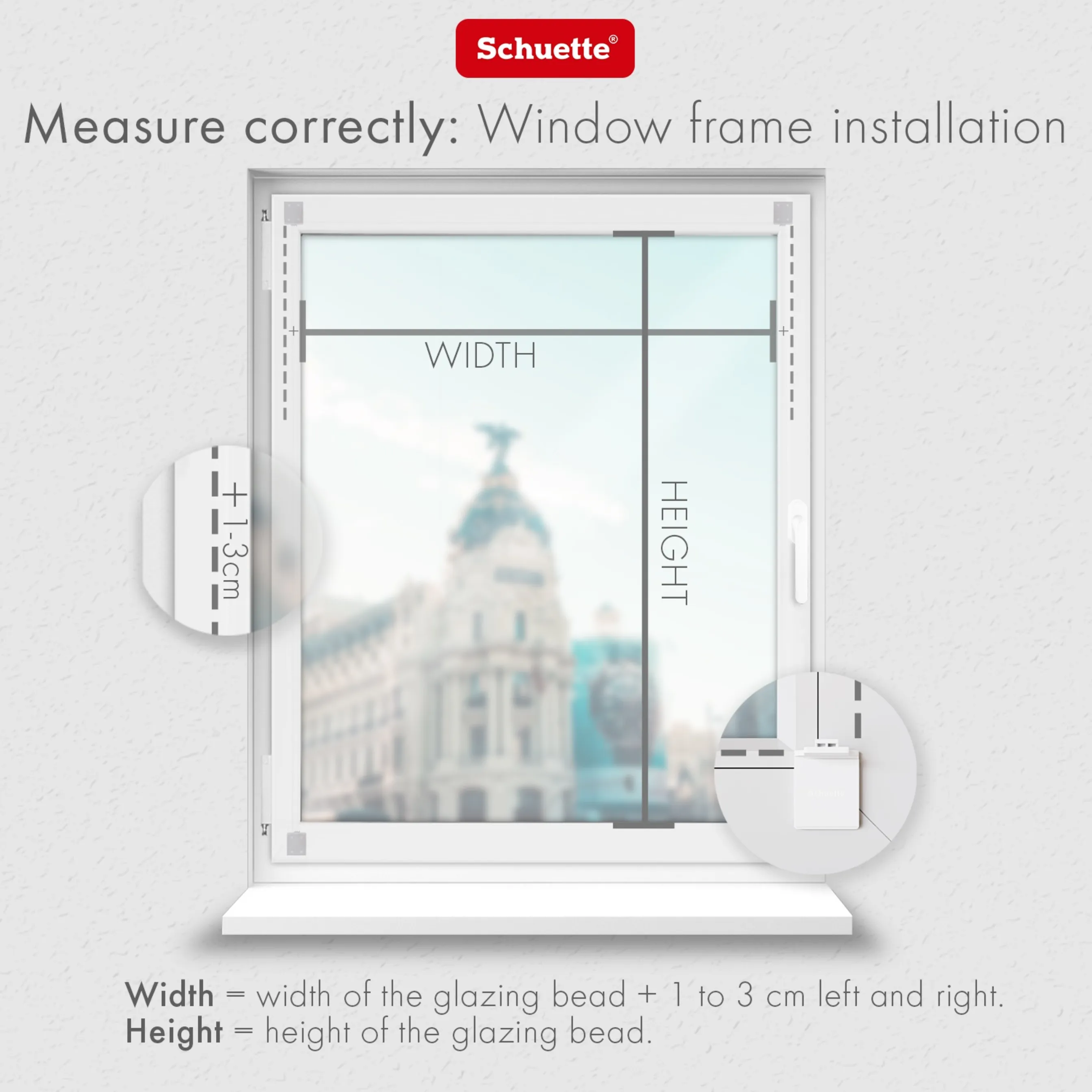 Schuette® Plissee ohne Bohren nach Maß • Suprafix Halterung “Zum Kleben” • Thermo Kollektion: Before Storm (Grau) • Profilfarbe: Silber